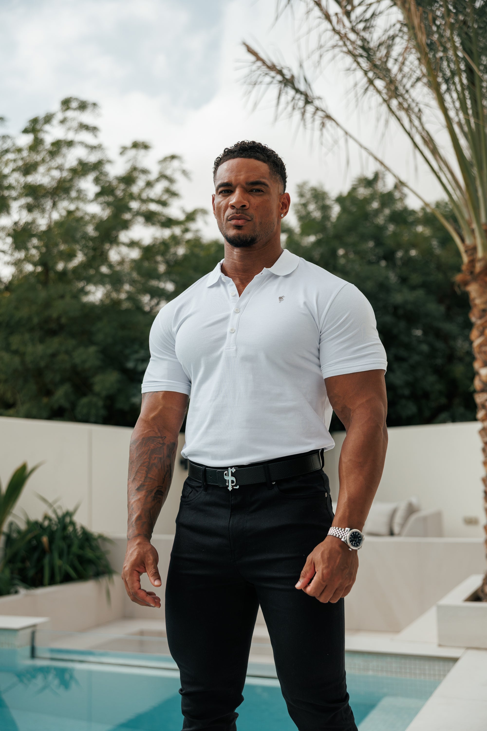 White / Silver Polo Shirt - FSH1404