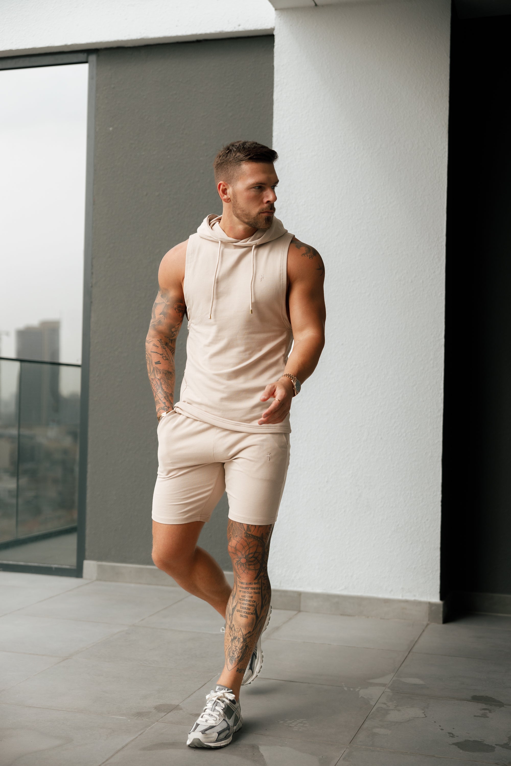 Beige Elasticated Shorts - FSH900