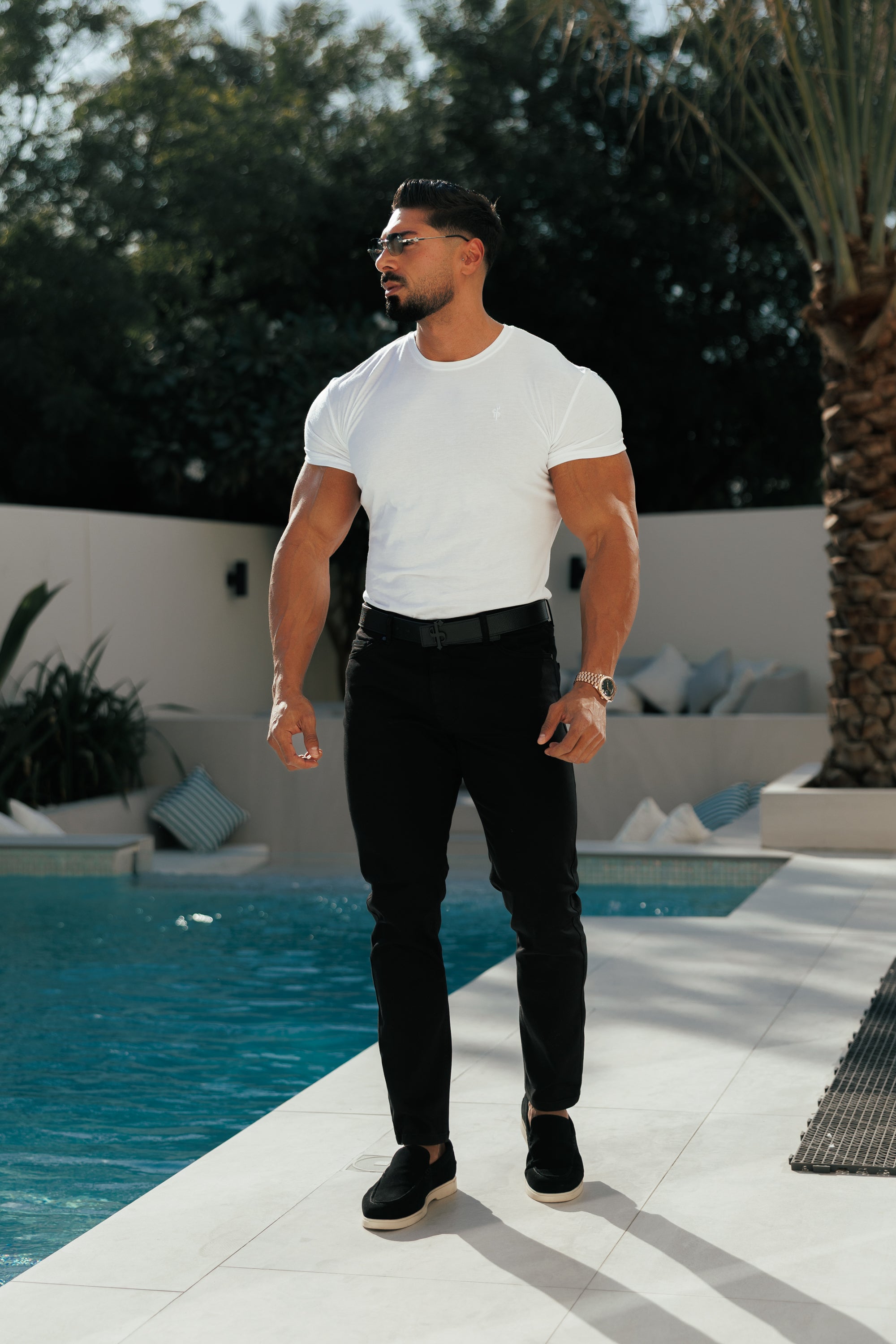 White Bamboo Crew T Shirt - FSH576