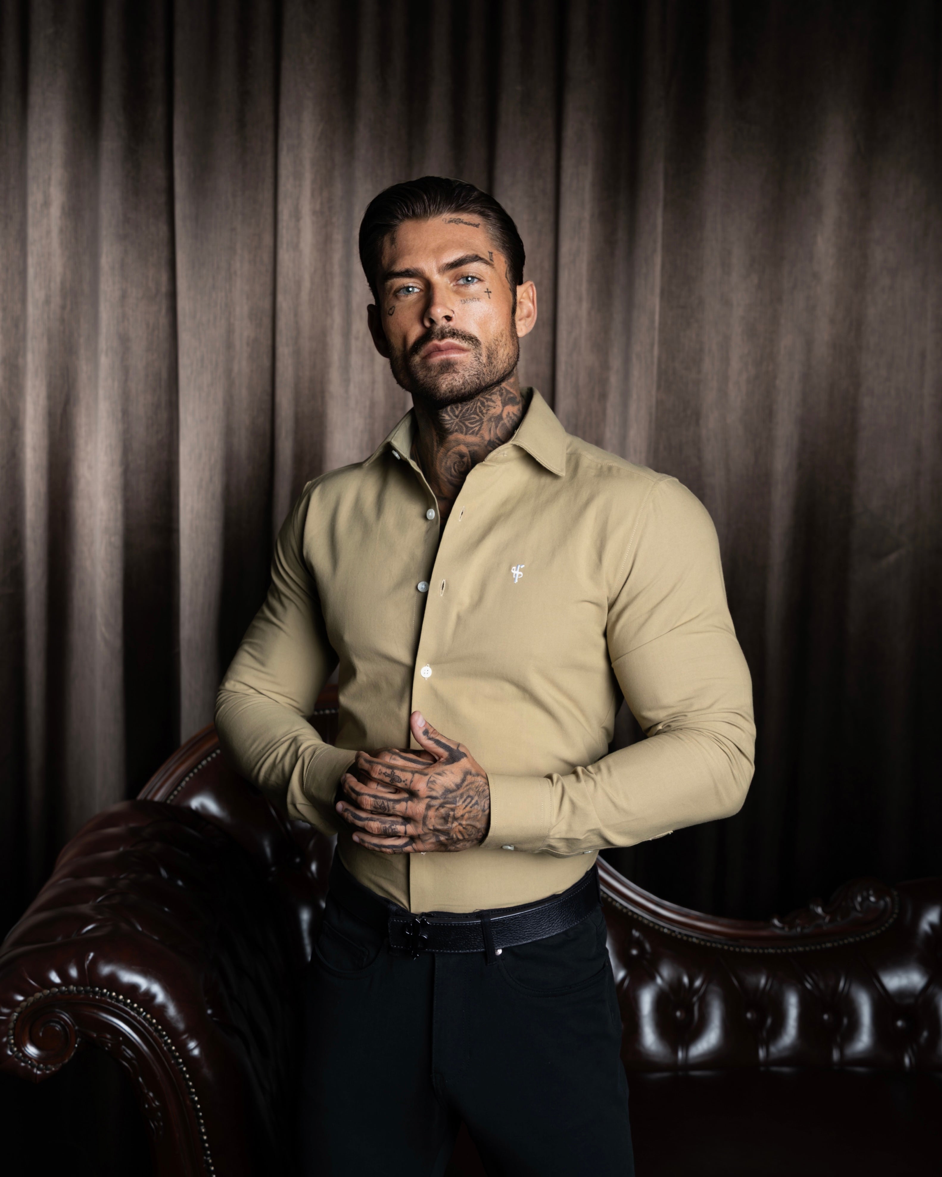 Classic Khaki Long Sleeve with Cutaway Collar - FS1178