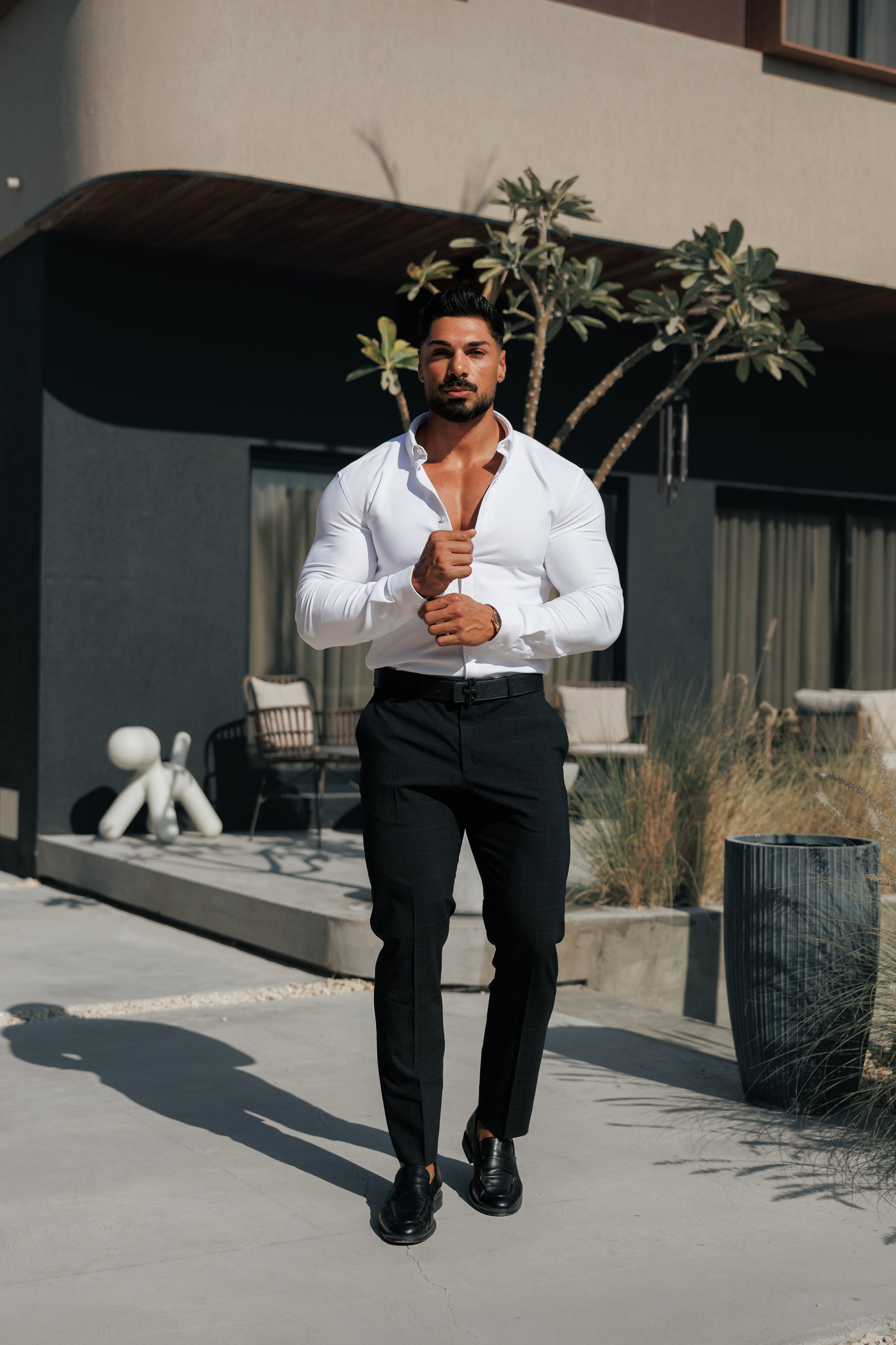 Super Slim Scuba White Long Sleeve Stretch - FS613 (PRE ORDER 31ST MAY)