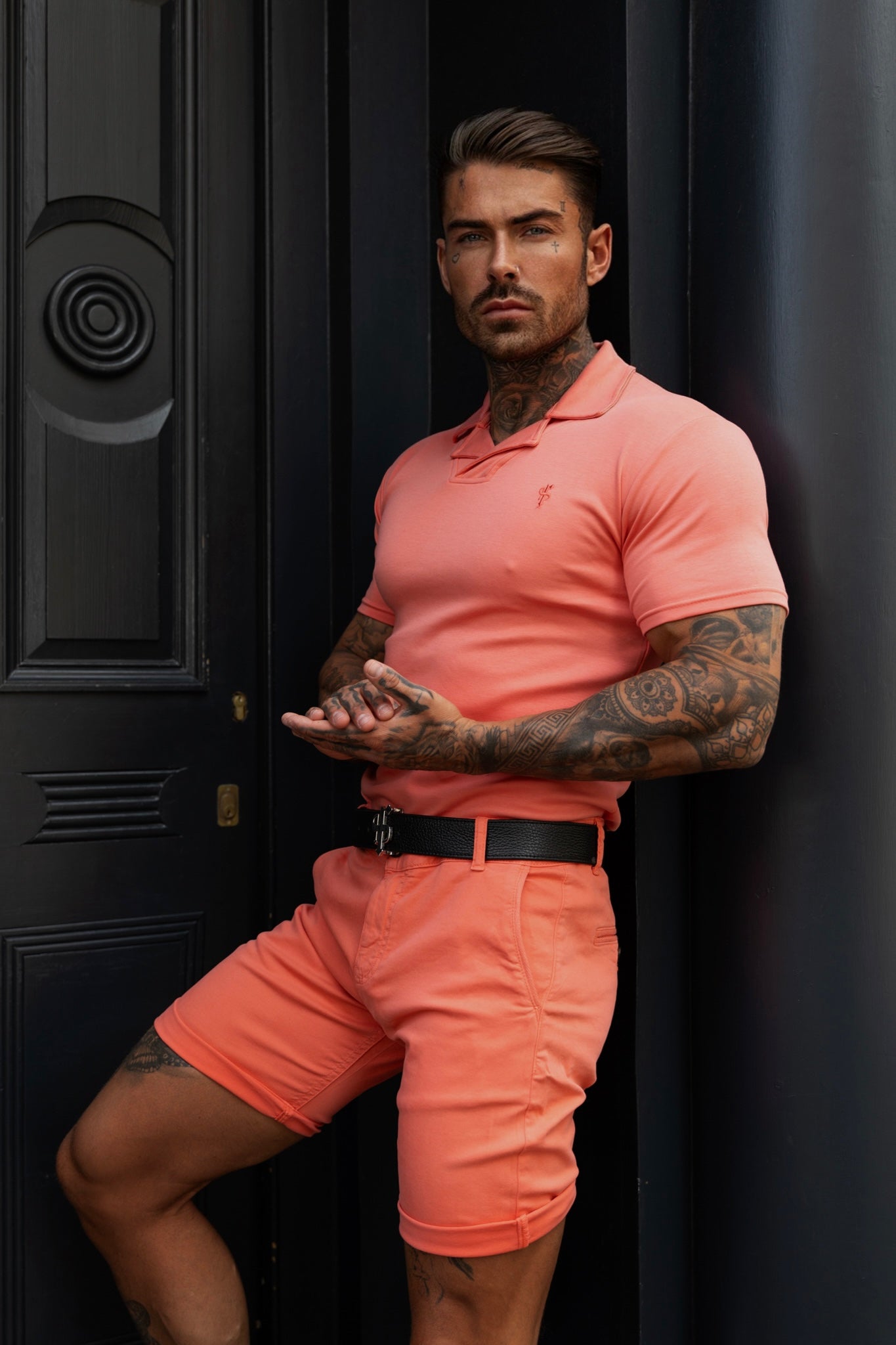 Classic Coral Polo Shirt With Revere Collar - FSH1066