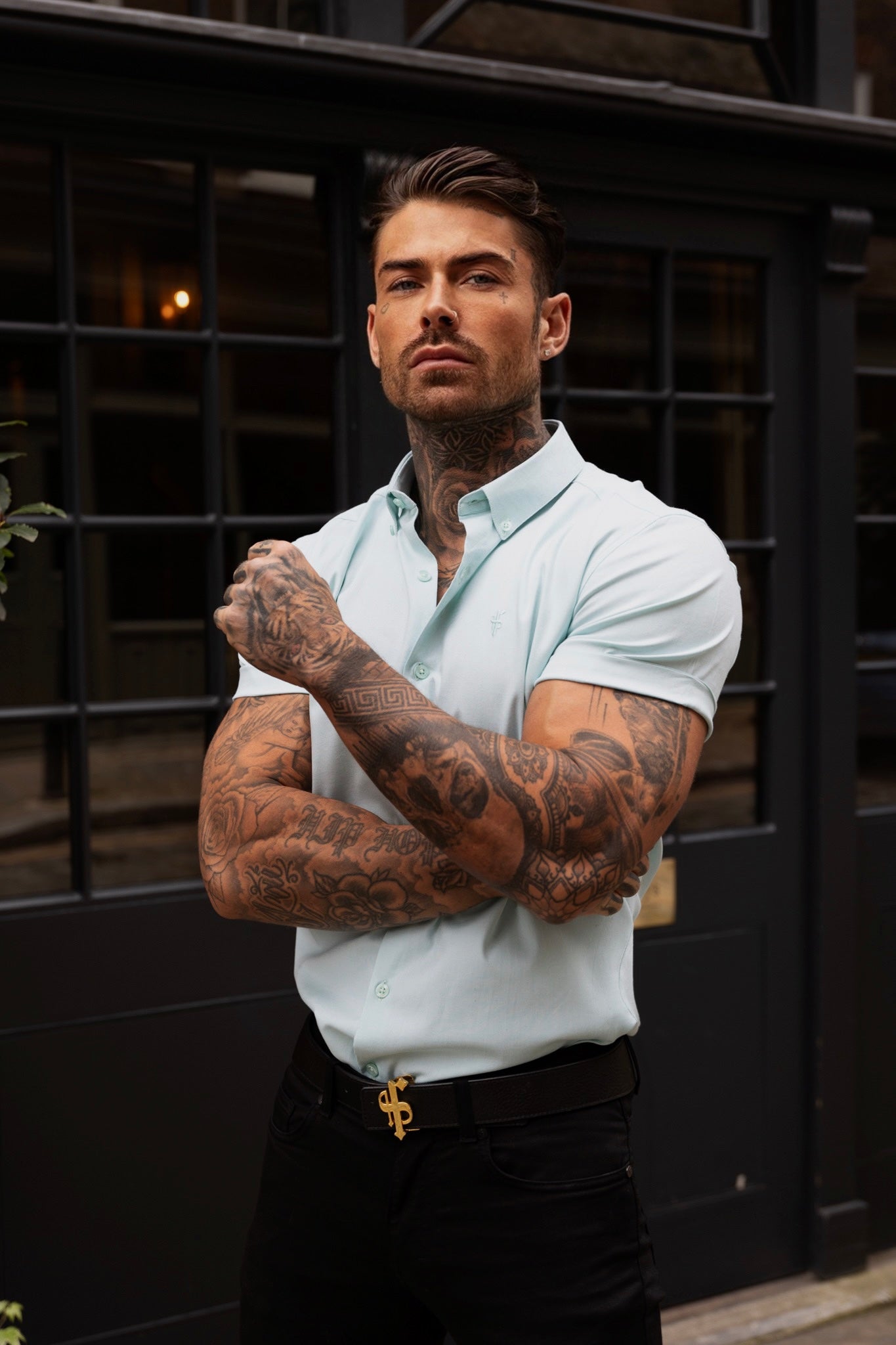 Classic Stretch Oxford Short Sleeve Mint - FS1011