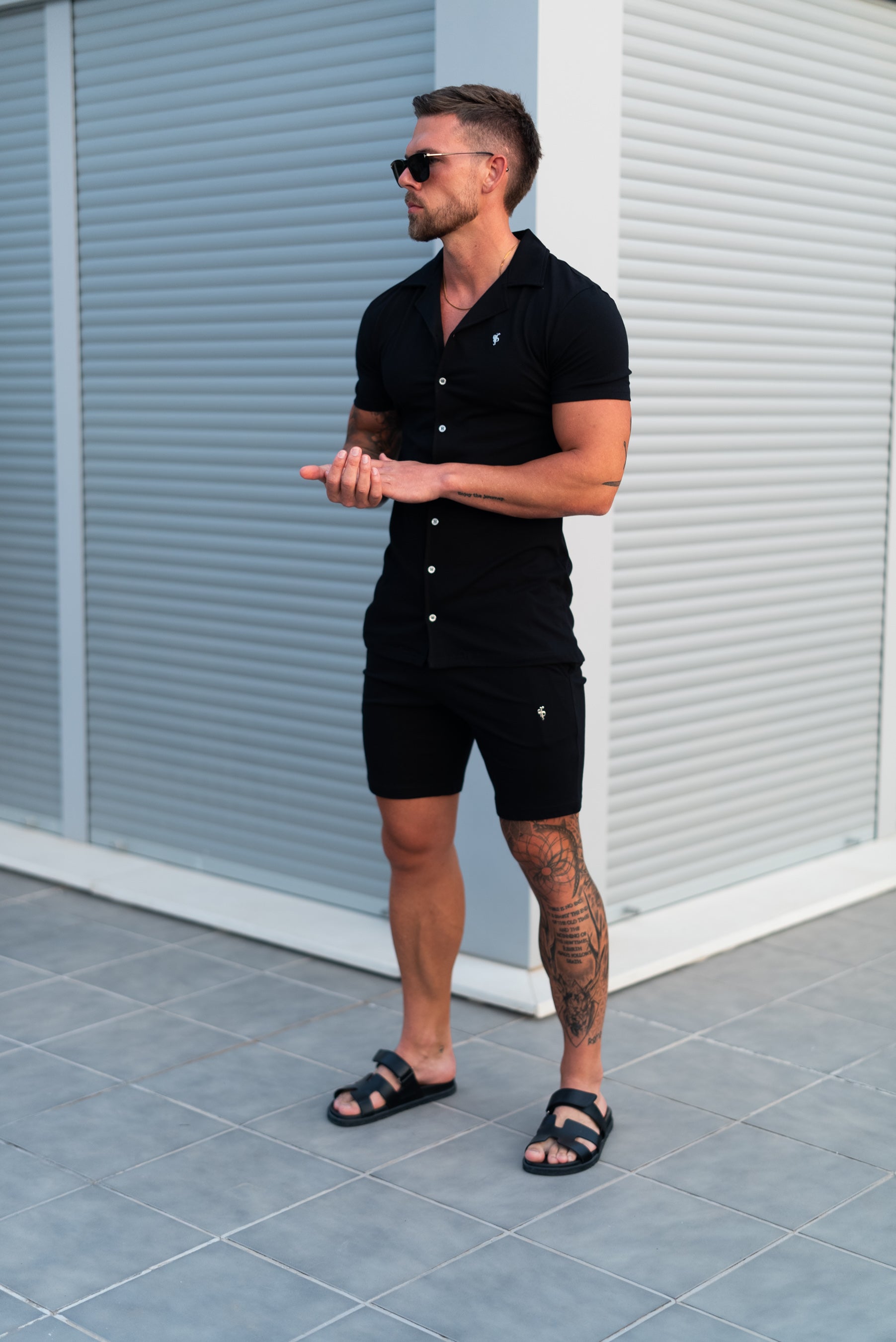 Black Pique Shorts - FSH1359
