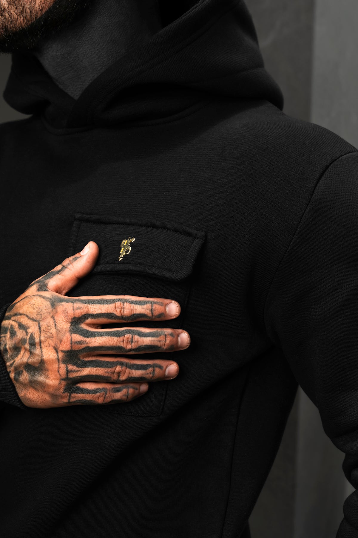 Black / Gold Cargo Hoodie - FSR028