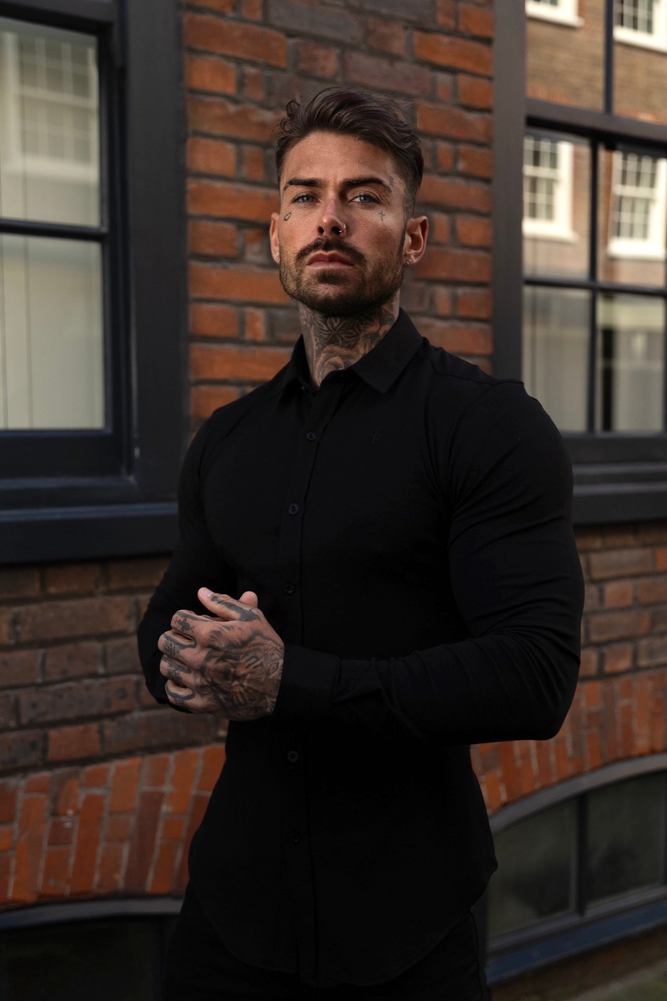 Fitted Black Long Sleeve Jersey - FSD004