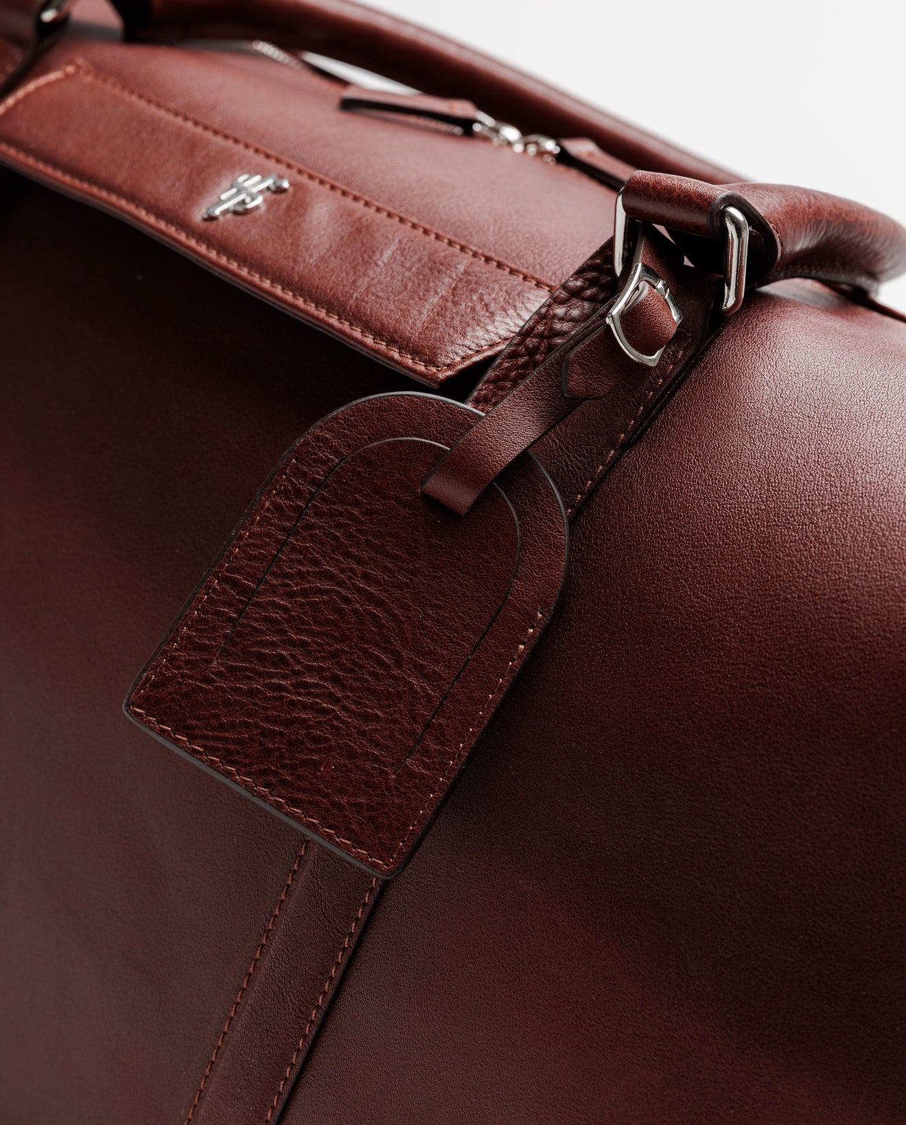 Dark Tan Leather Holdall Bag - FSH202