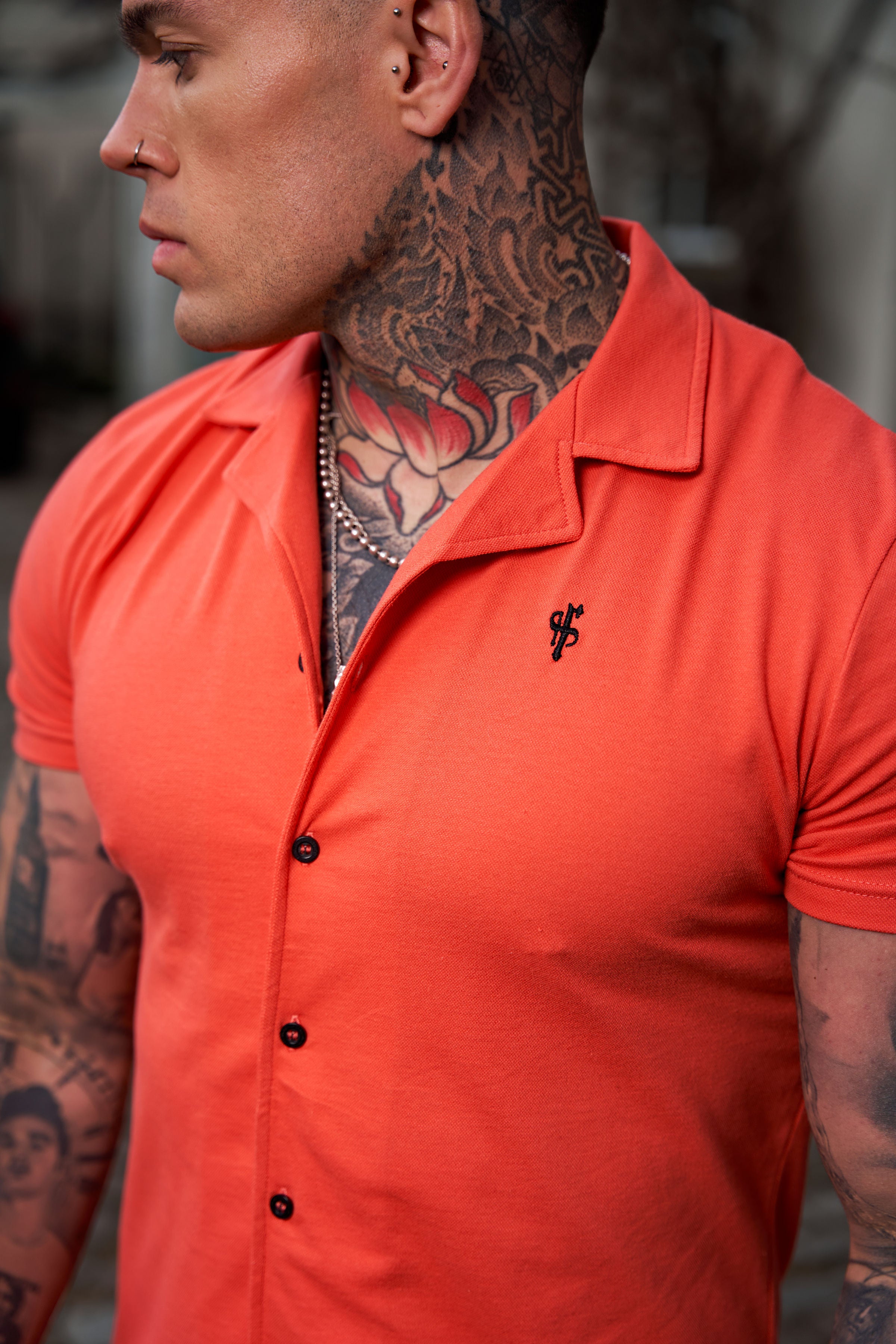 Stretch Coral Pique Revere Shirt Short Sleeve - FSH1080