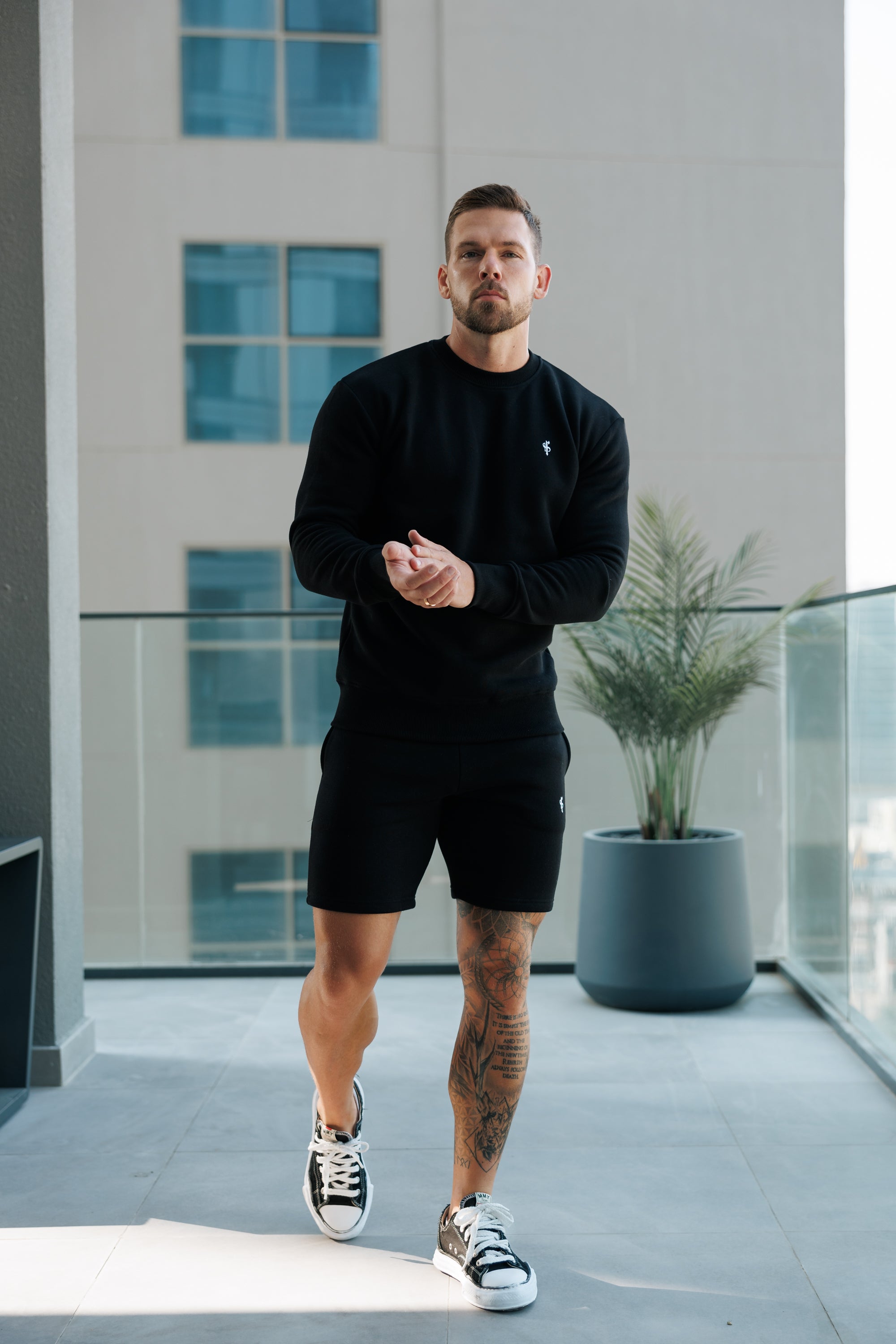 Plain Black Shorts with FS Branding - FSH1201