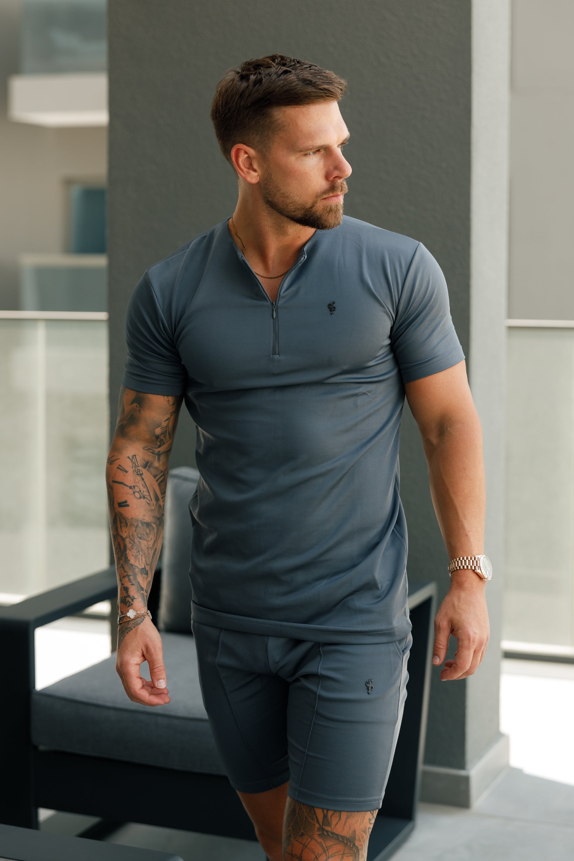 Scuba Charcoal / Black Elasticated Drawstring Pintuck Shorts - FSH1112