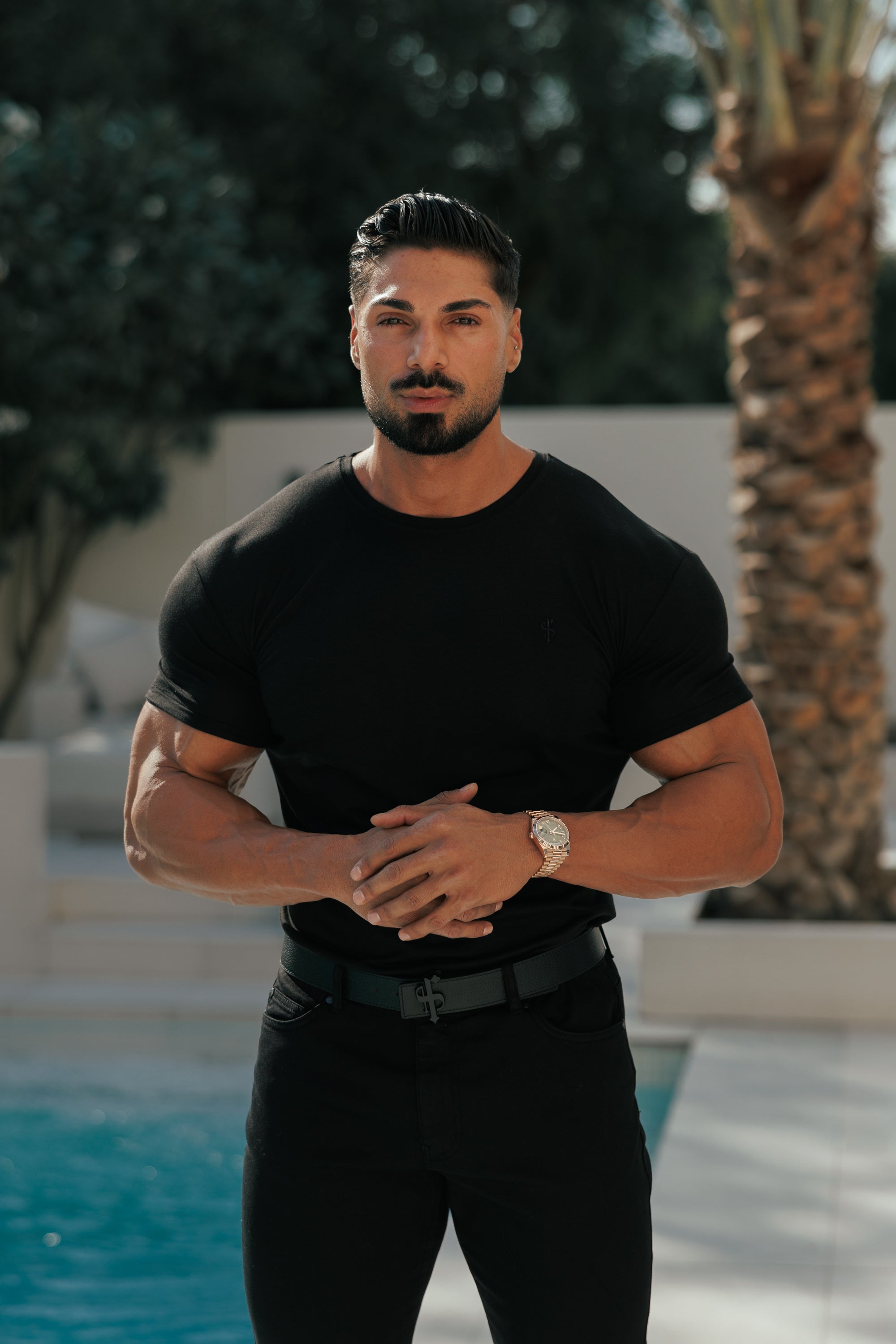 Black Bamboo Crew T Shirt - FSH577