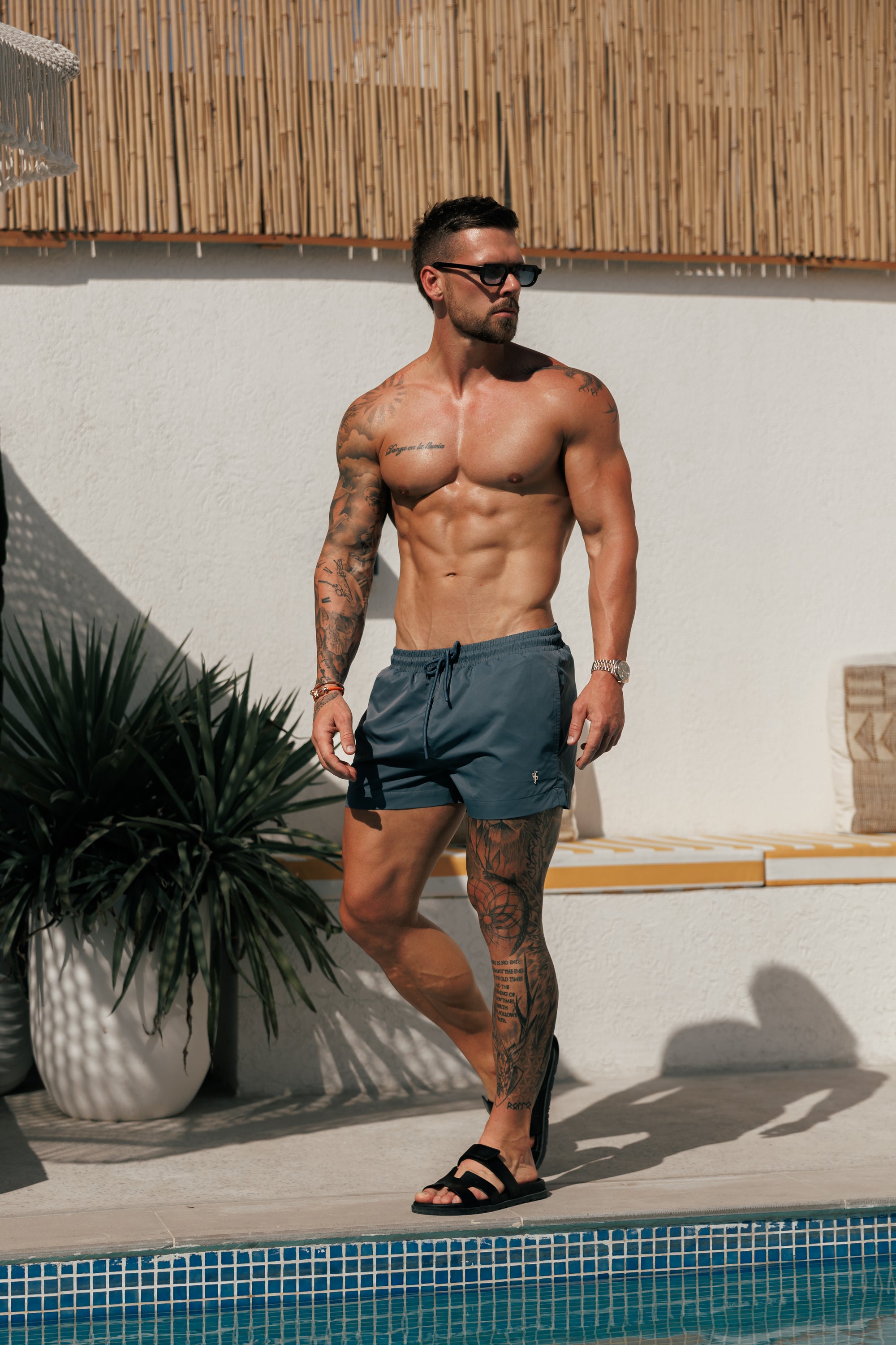 Charcoal / Silver Swim Shorts - FSH1317