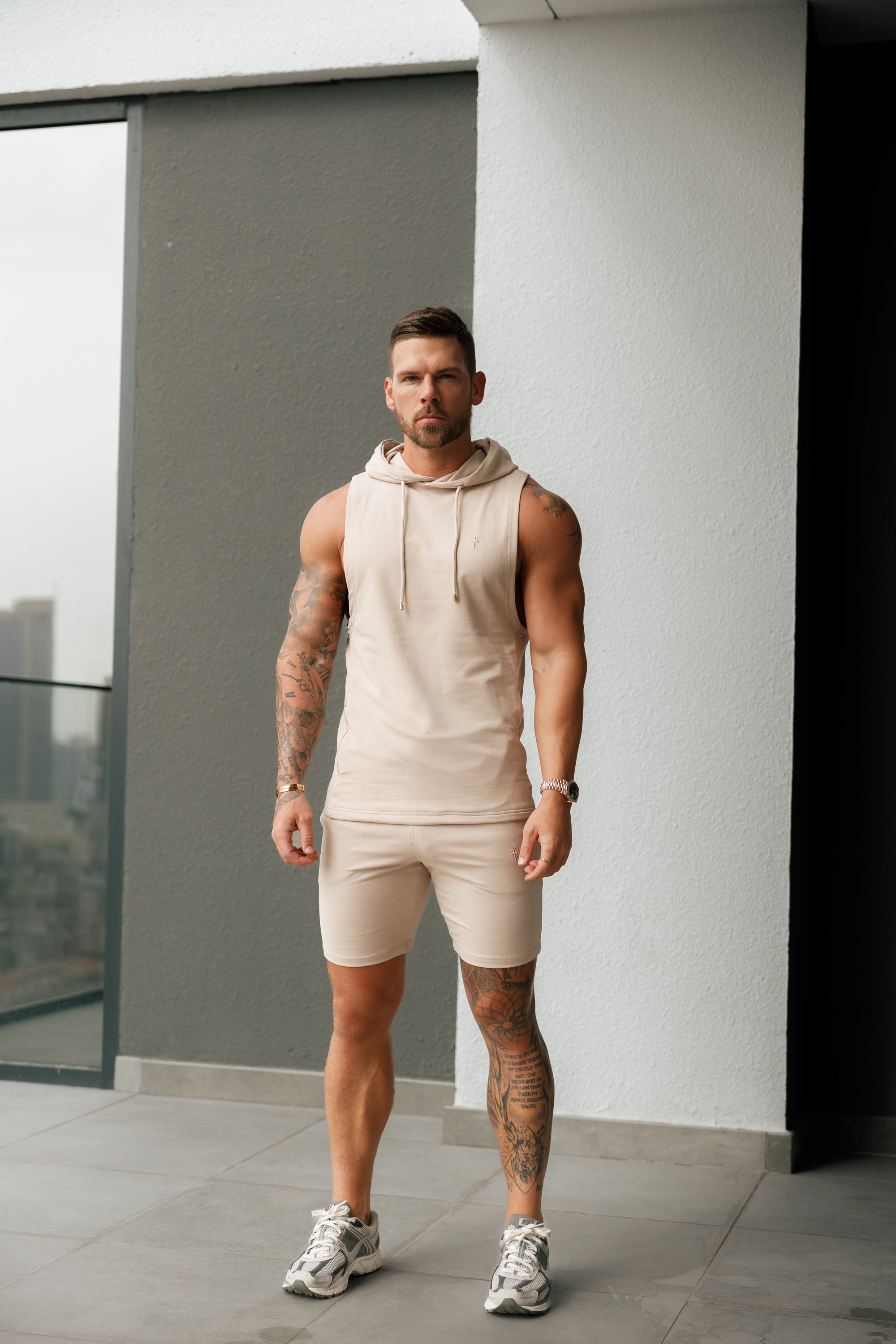 Beige Elasticated Shorts - FSH900