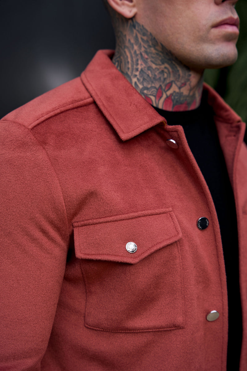 FS Brushed Button Up Plain Jacket Rust - FSN181 (PRE ORDER 15TH DECEMBER) 