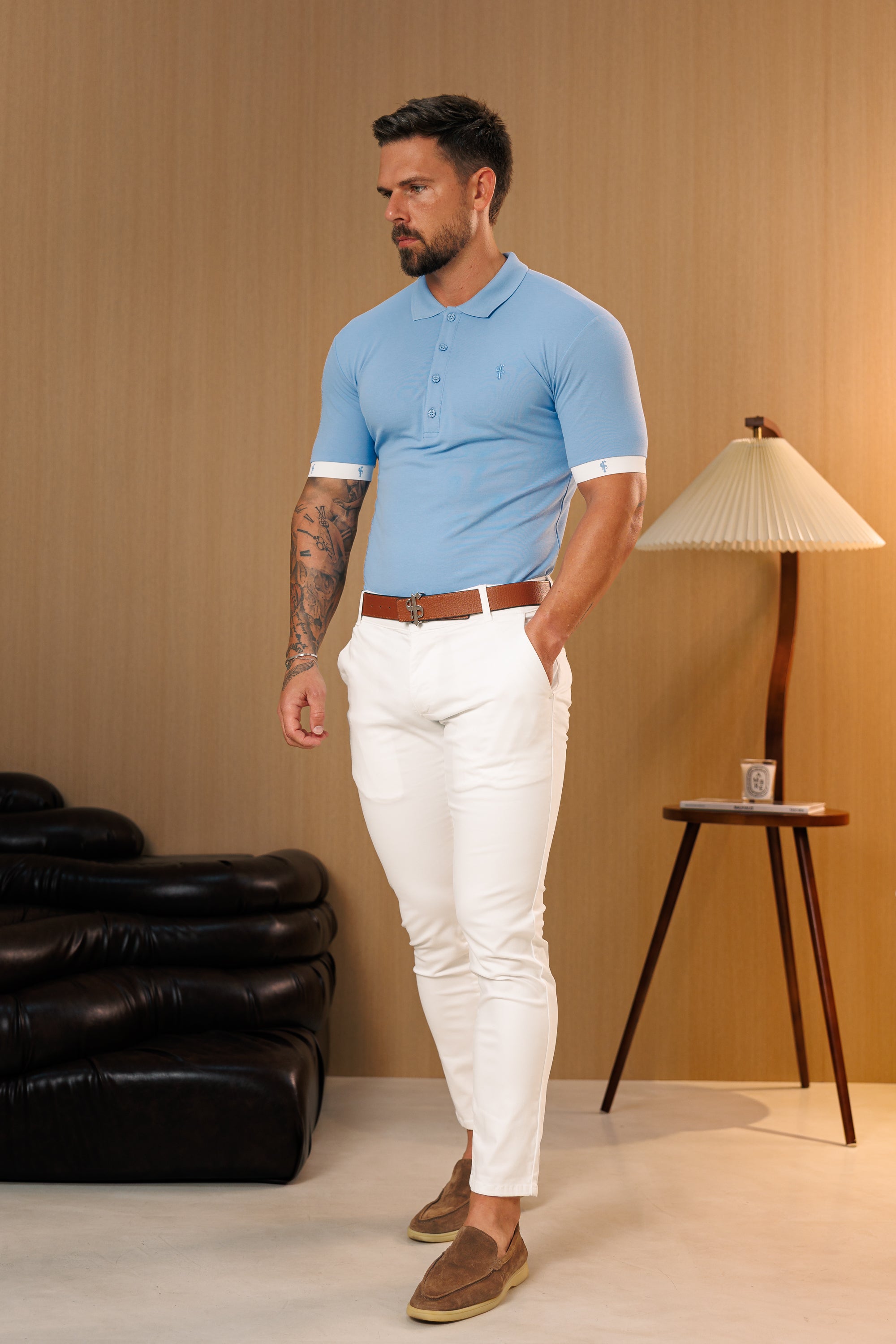Light Blue Polo with FS Elastic Sleeve Branding - FSH1555
