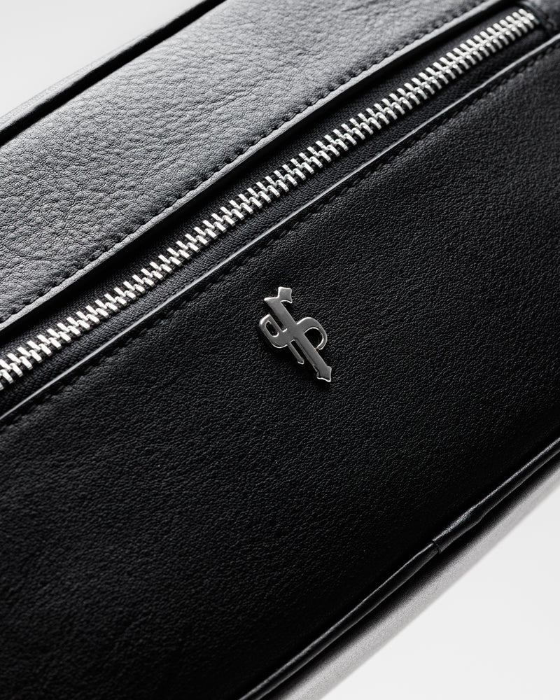 Father Sons Black Leather Wash Bag - FSH1392