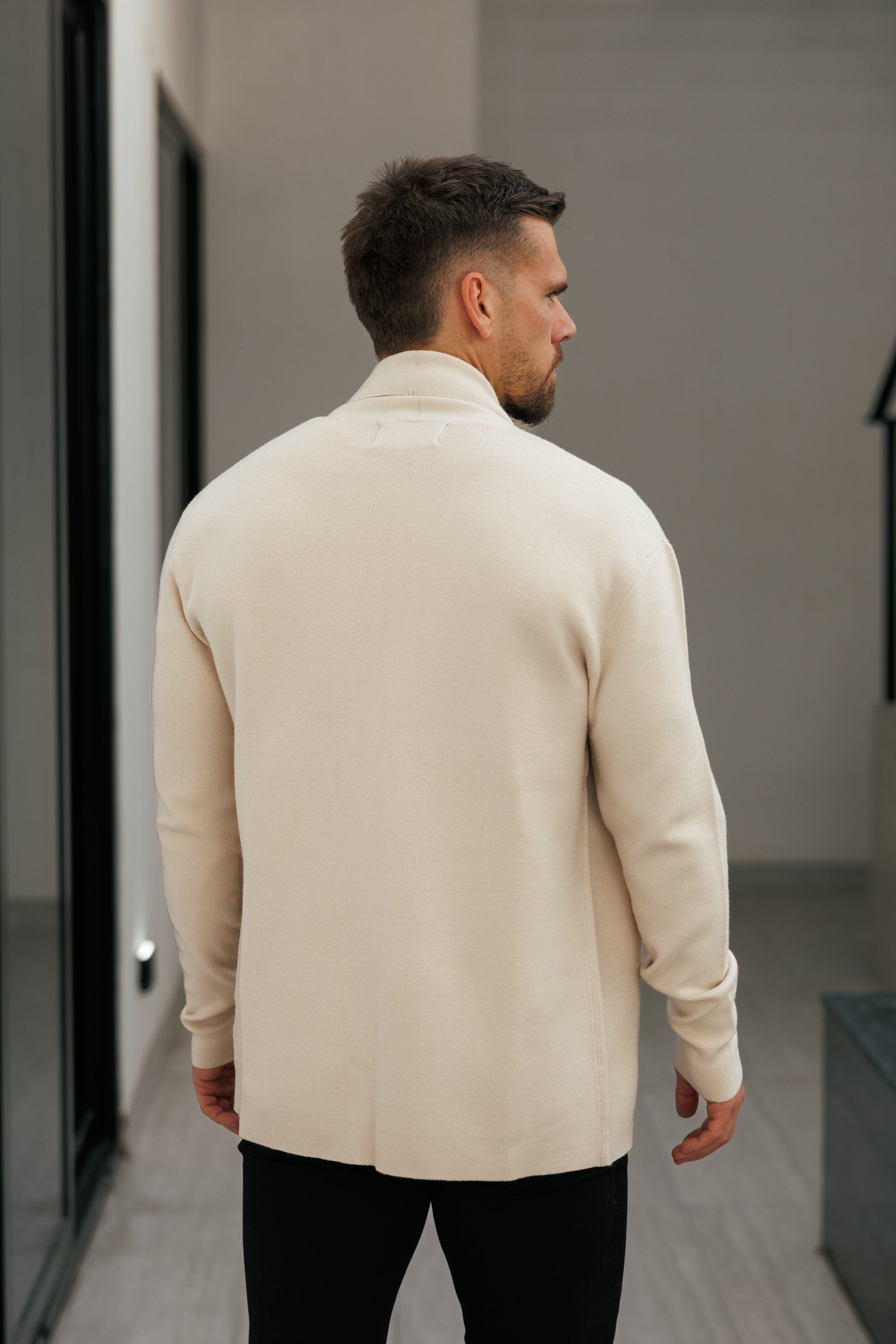 Soft Touch Shawl Cardigan Beige -  FSA003
