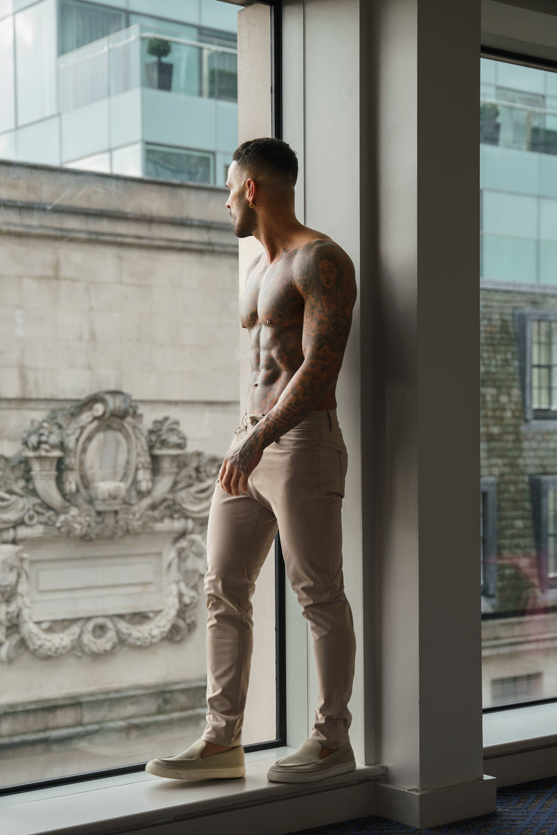 Father Sons Ultra Stretch Taupe Relaxed Jeans - FSJEAN014