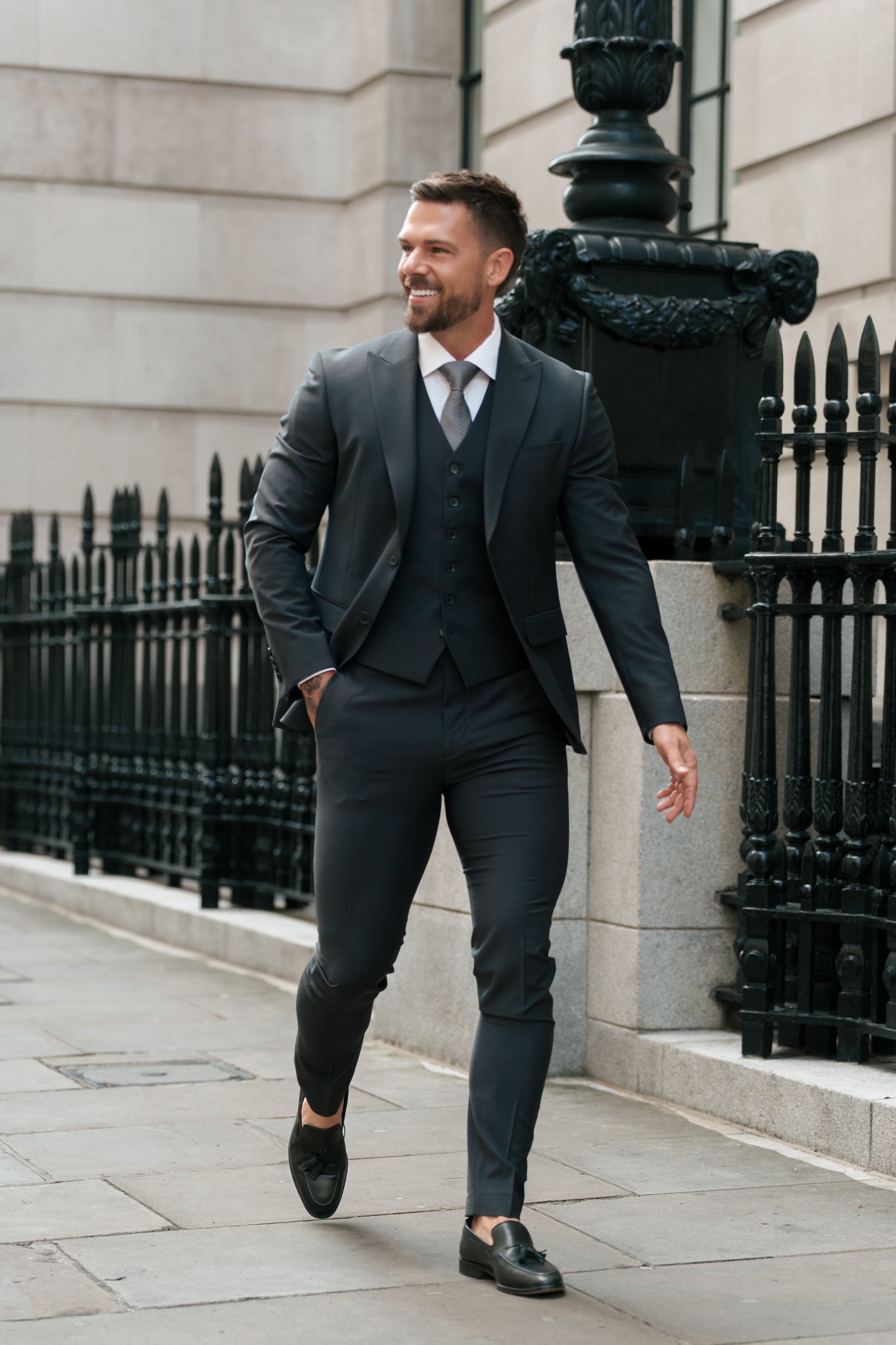 Slim Formal Waistcoat Charcoal - FSW013