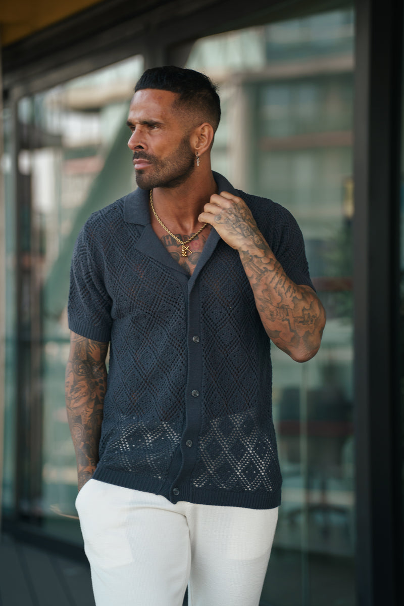 Father Sons Crochet Shirt Gunpowder Short Sleeve - FSJ084