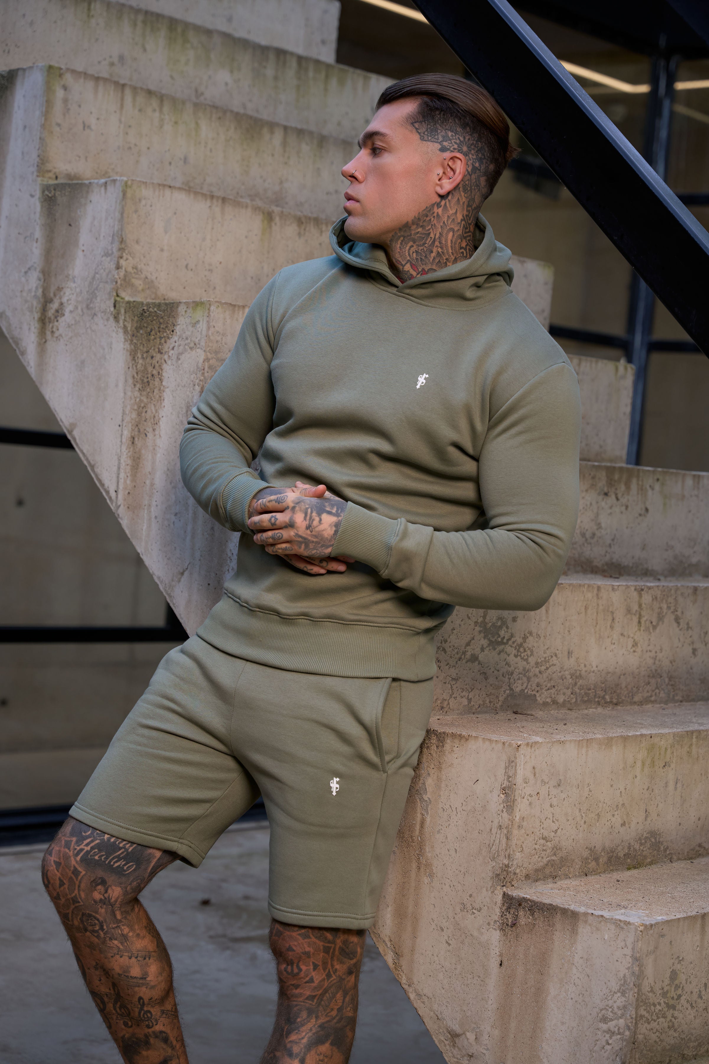 FS Plain Olive Shorts with FS Branding - FSH1204 