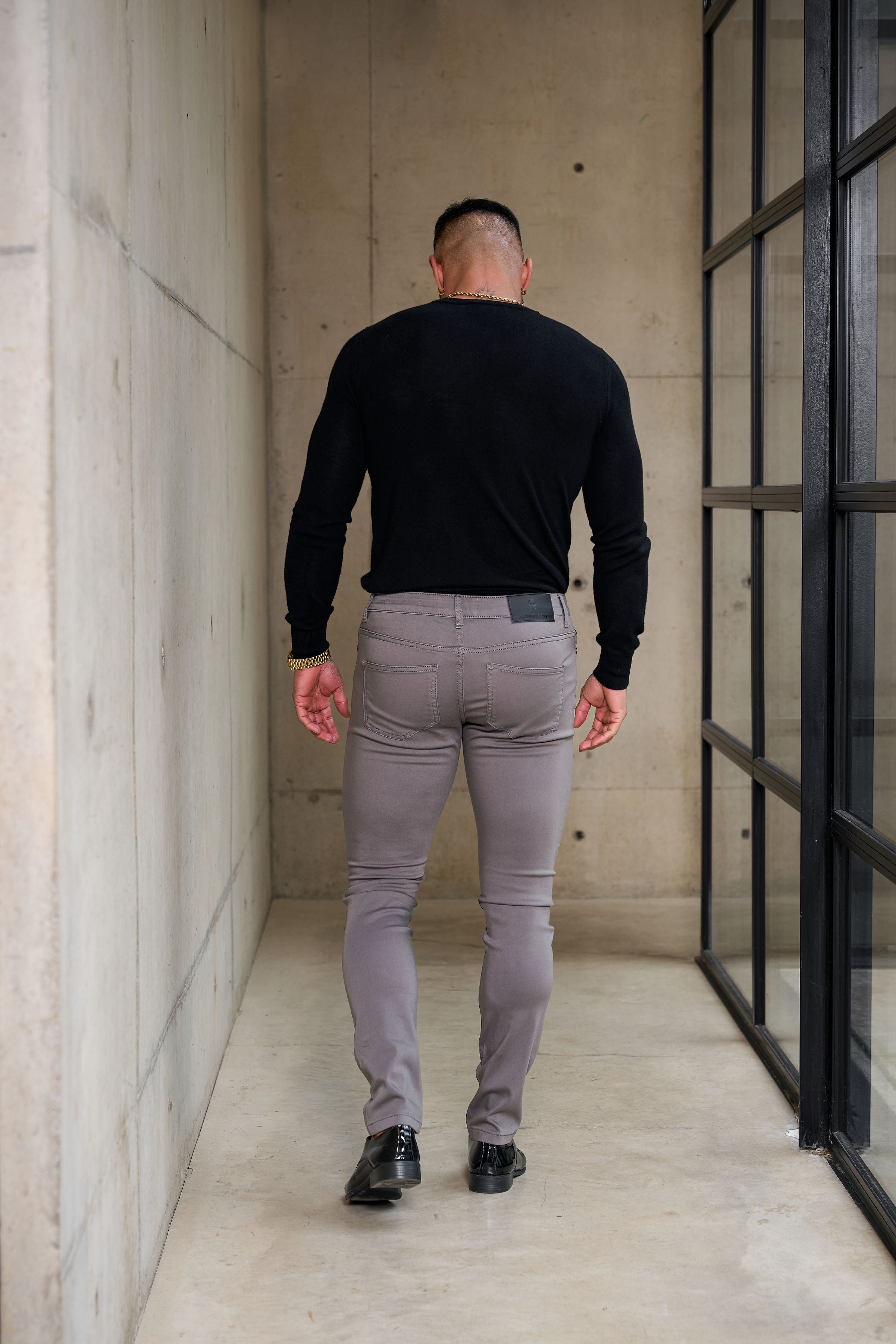 Father Sons Slim Stretch Slate Grey Relaxed Sateen Pants - FSH1306