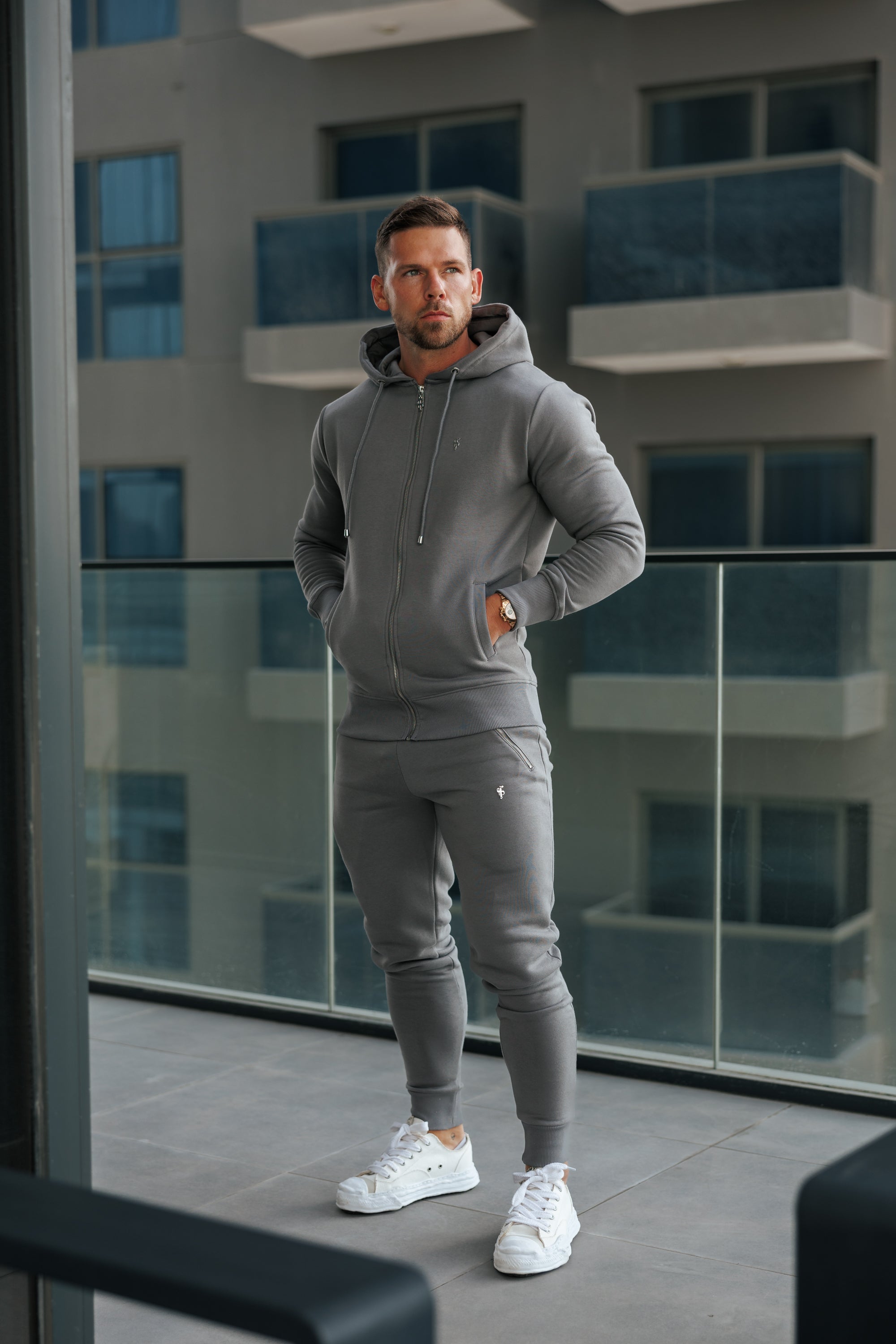 FS Charcoal / Silver Sweat Pants with Zipped Pockets -  FSH1257