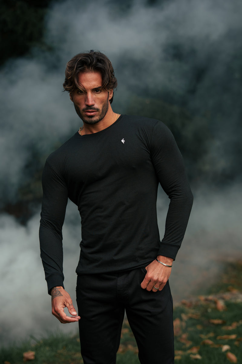 Father Sons Black / Silver Bamboo Crew Long Sleeve - FSH1415