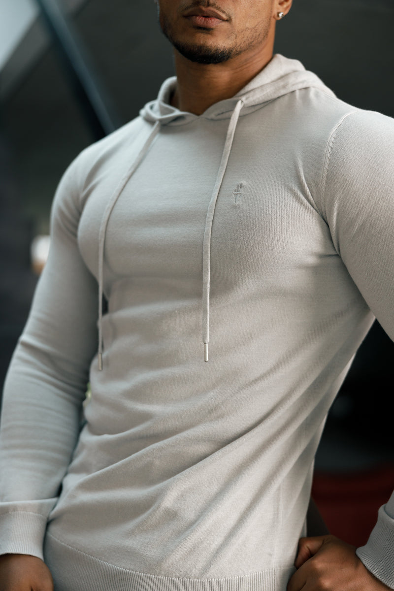 Father Sons Silver Grey Knitted Overhead Hoodie - FSN117