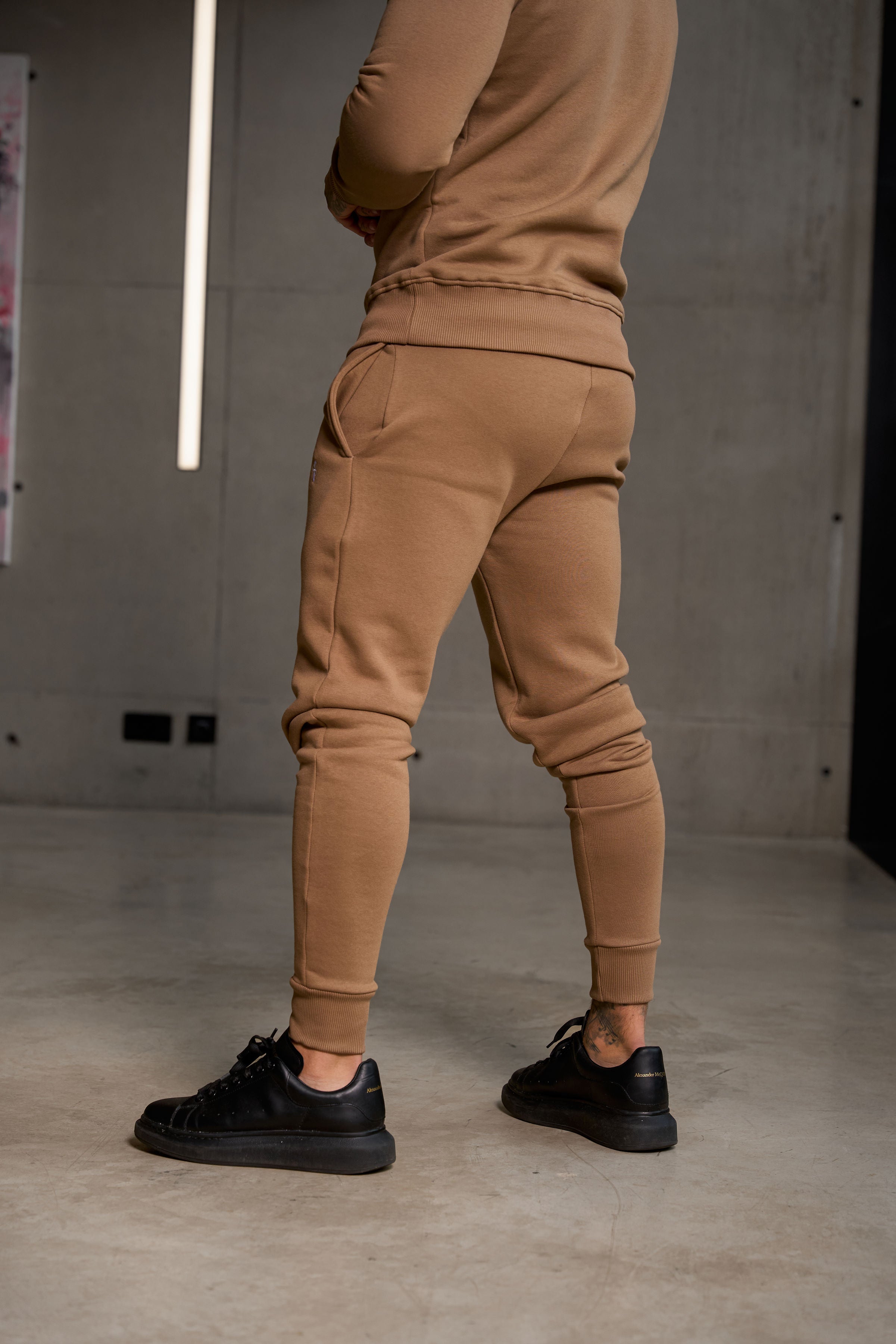FS Plain Taupe Tracksuit Sweat Pants with FS Branding - FSH1197 