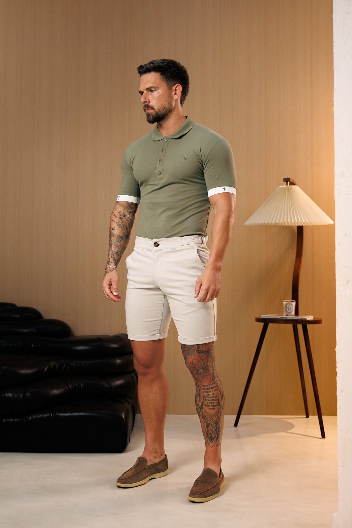 Olive Polo with FS Elastic Sleeve Branding - FSH1556