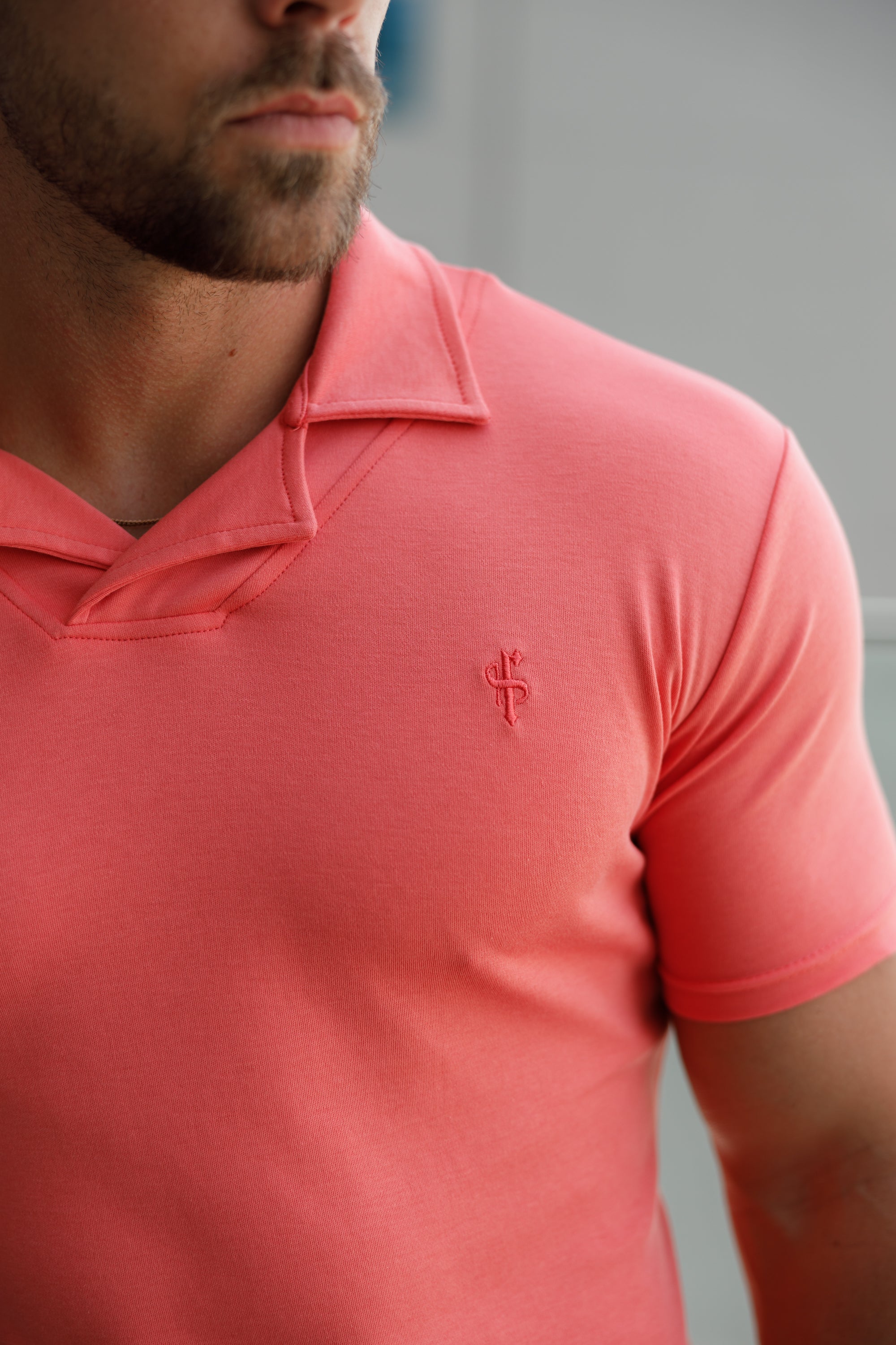 Classic Coral Polo Shirt With Revere Collar - FSH1066