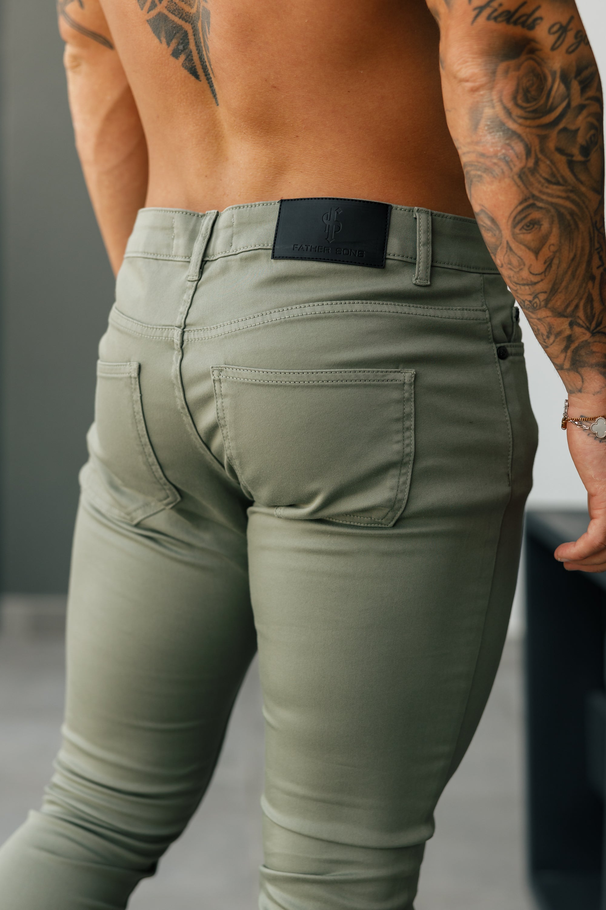 FS Slim Stretch Olive Sateen Pants - FSH1145