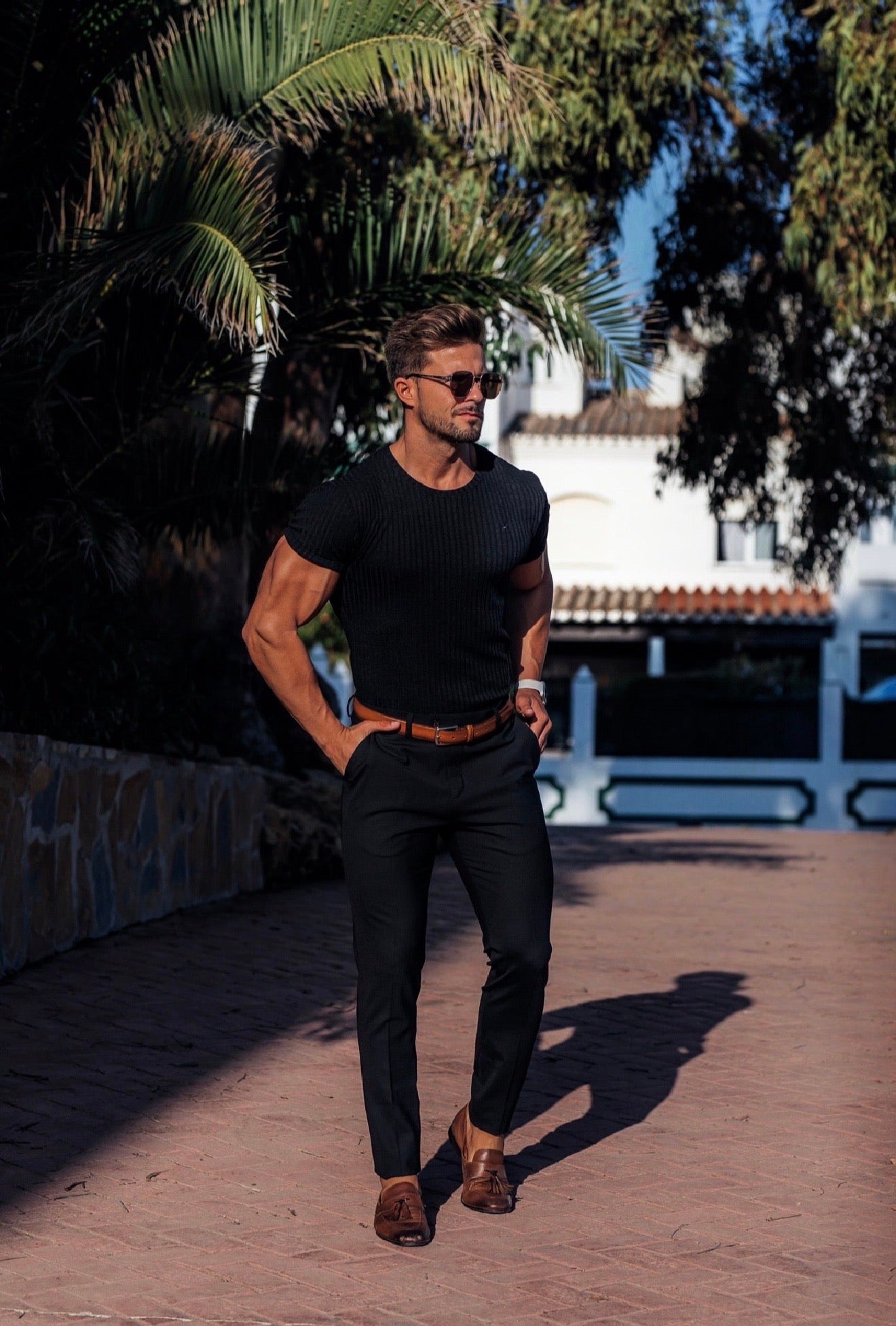 Slim Formal Jet Black Stretch Trousers - FST043