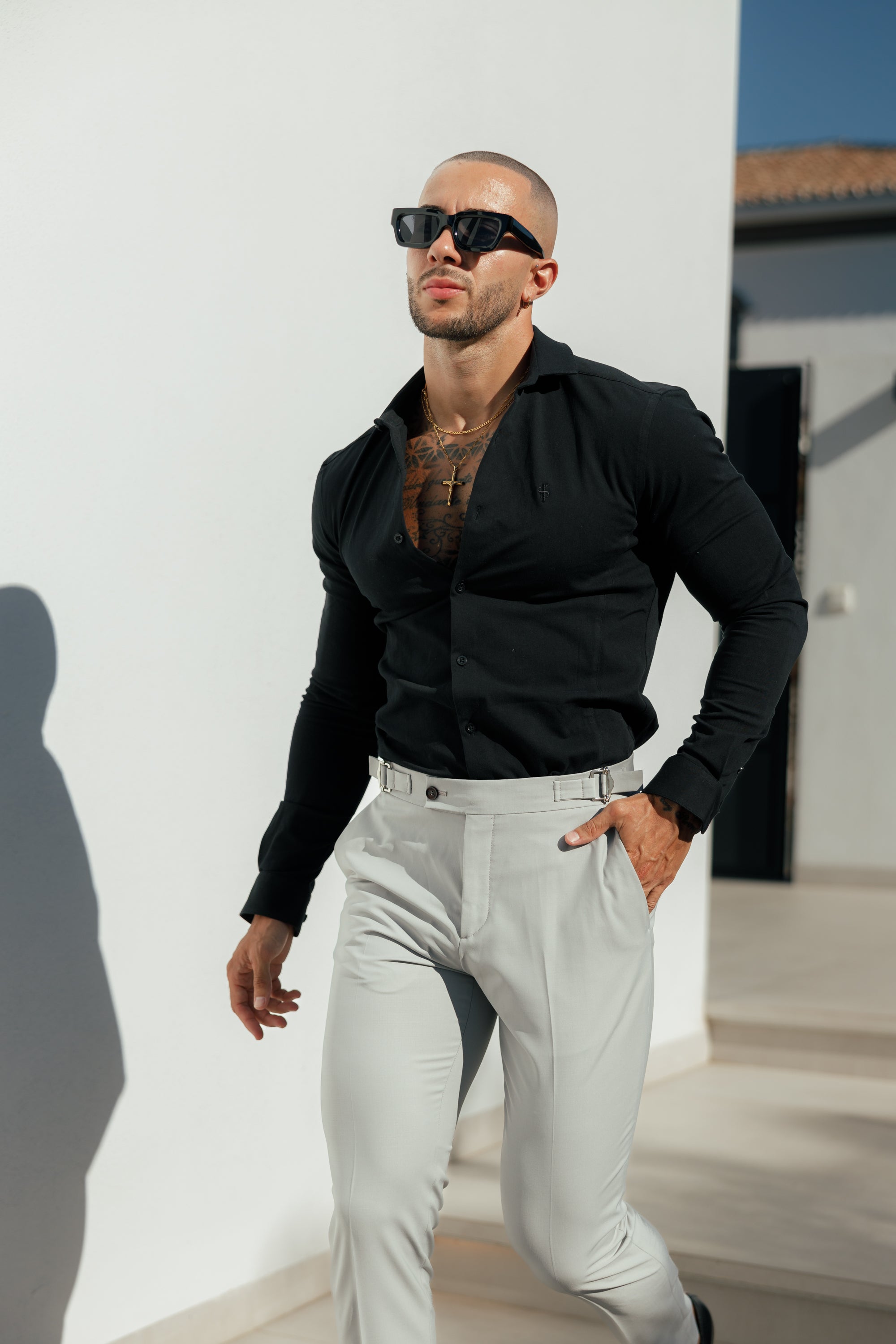 Father Sons Slim Formal Stone Stretch Pants with Side Adjusters - FST028 