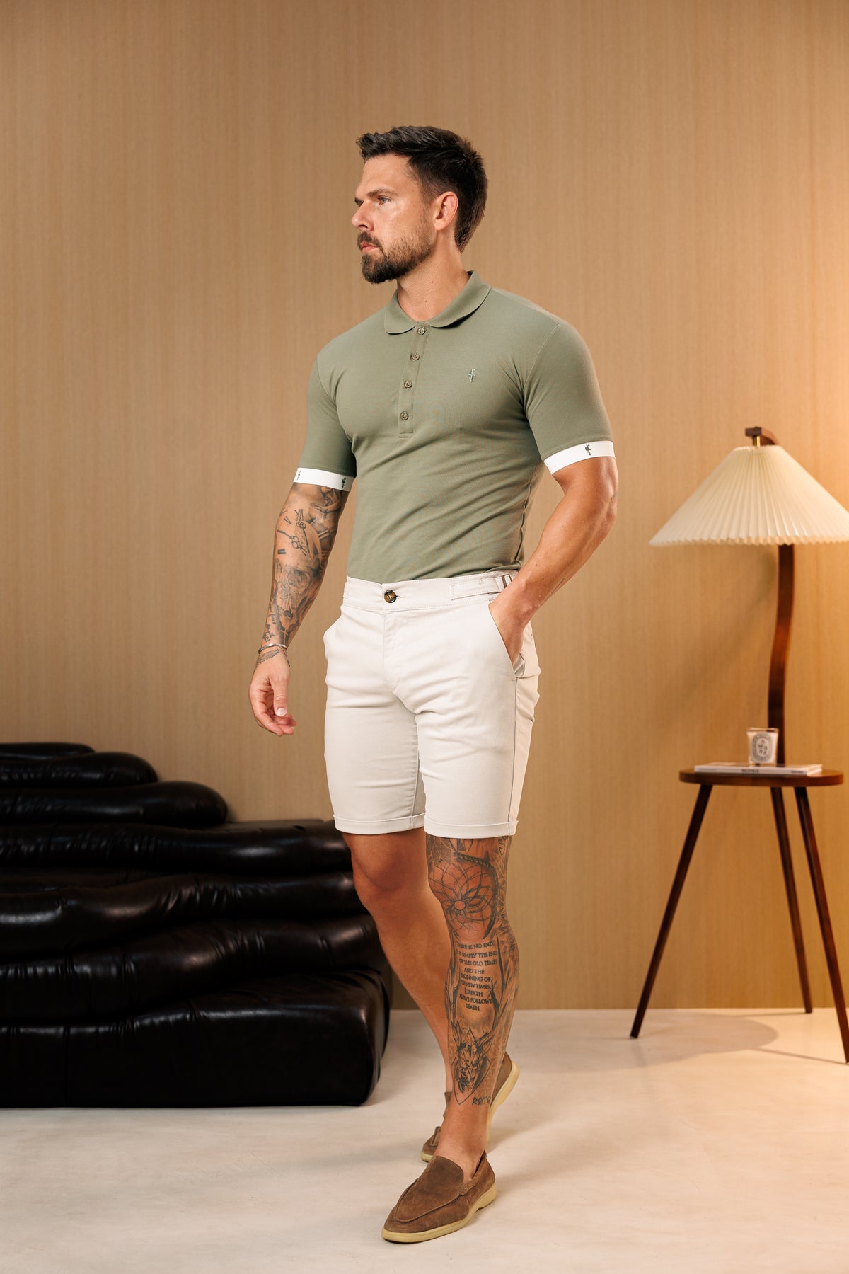 Olive Polo with FS Elastic Sleeve Branding - FSH1556