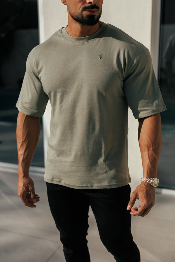 Father Sons Classic Olive / Gold Oversized Crew T Shirt - FSH1419