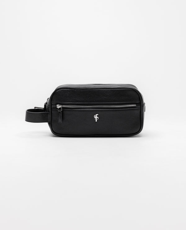 Father Sons Black Leather Wash Bag - FSH1392