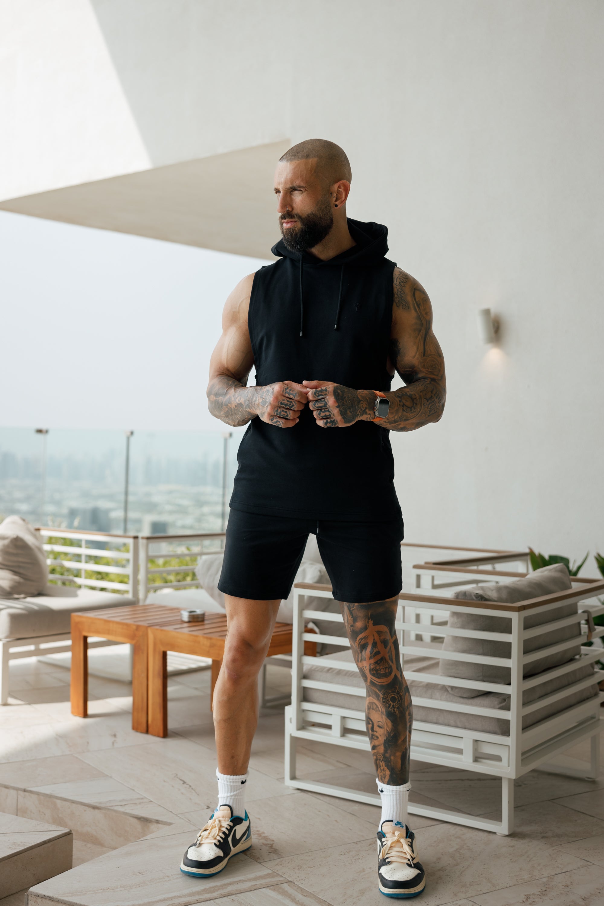 Black Elasticated Shorts - FSJS656