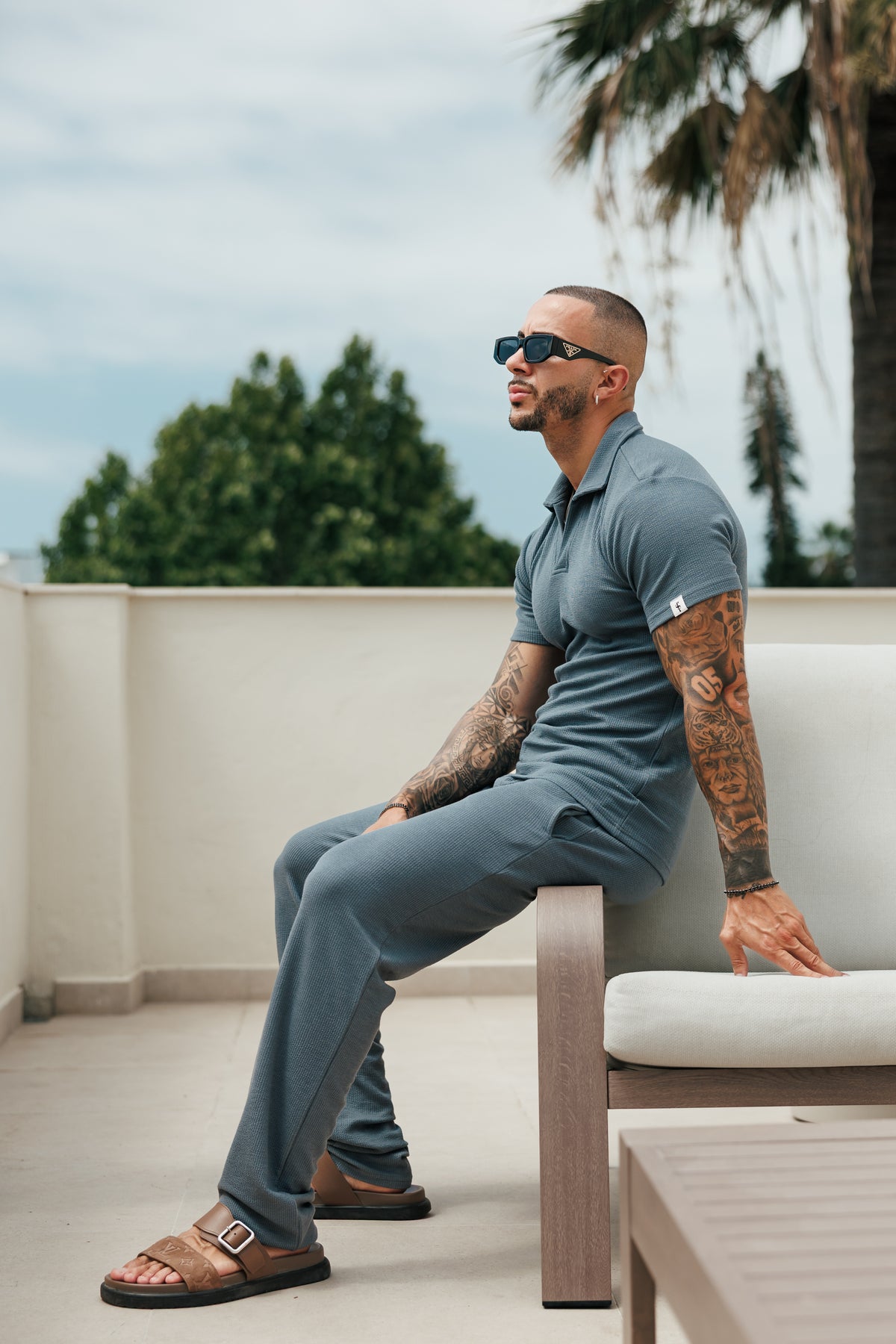 Gunmetal Jersey Cord Revere Polo Short Sleeve - FSR153 (PRE ORDER 22ND SEPTEMBER)