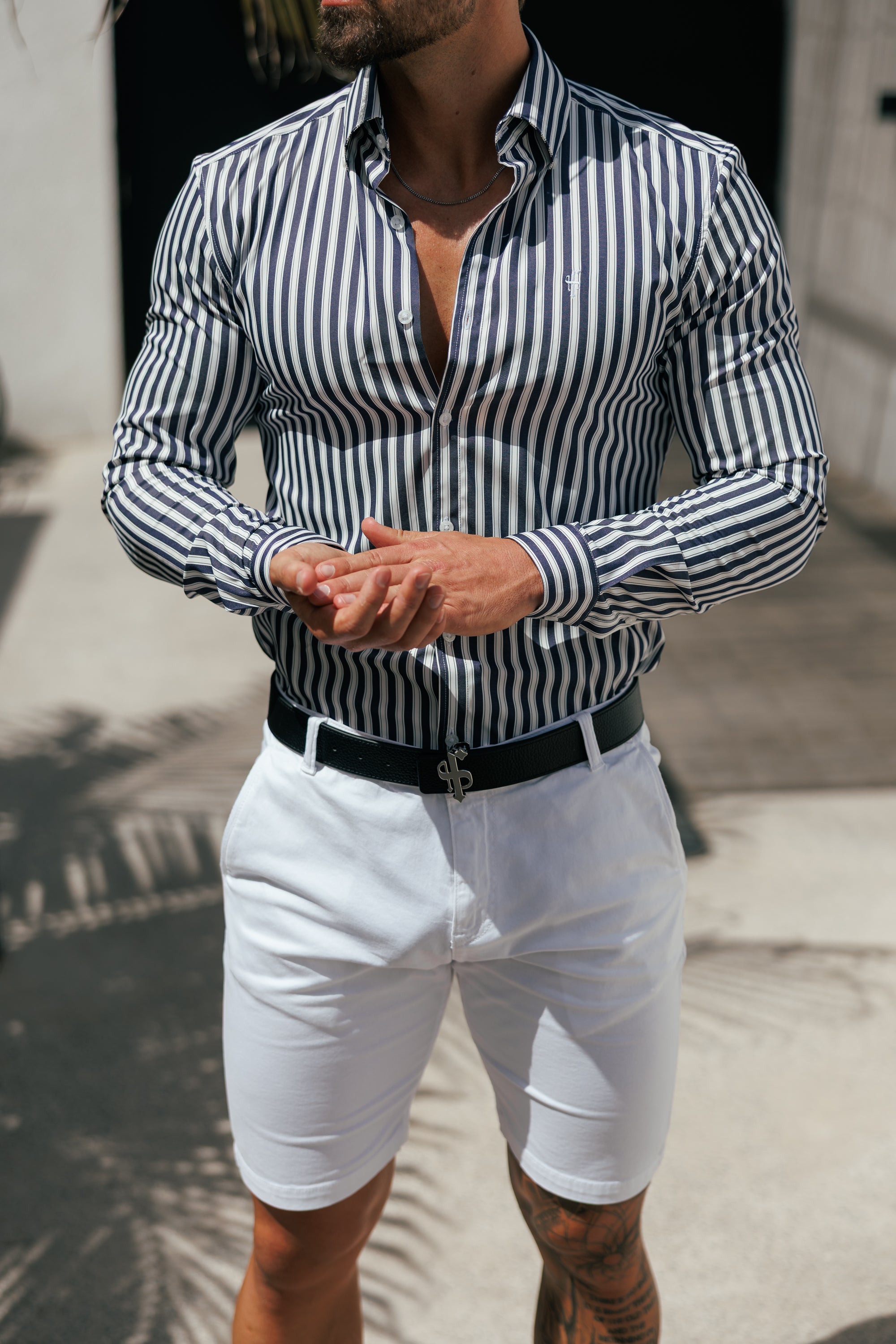 Slim Fit Ecru Chino Shorts - FSH228