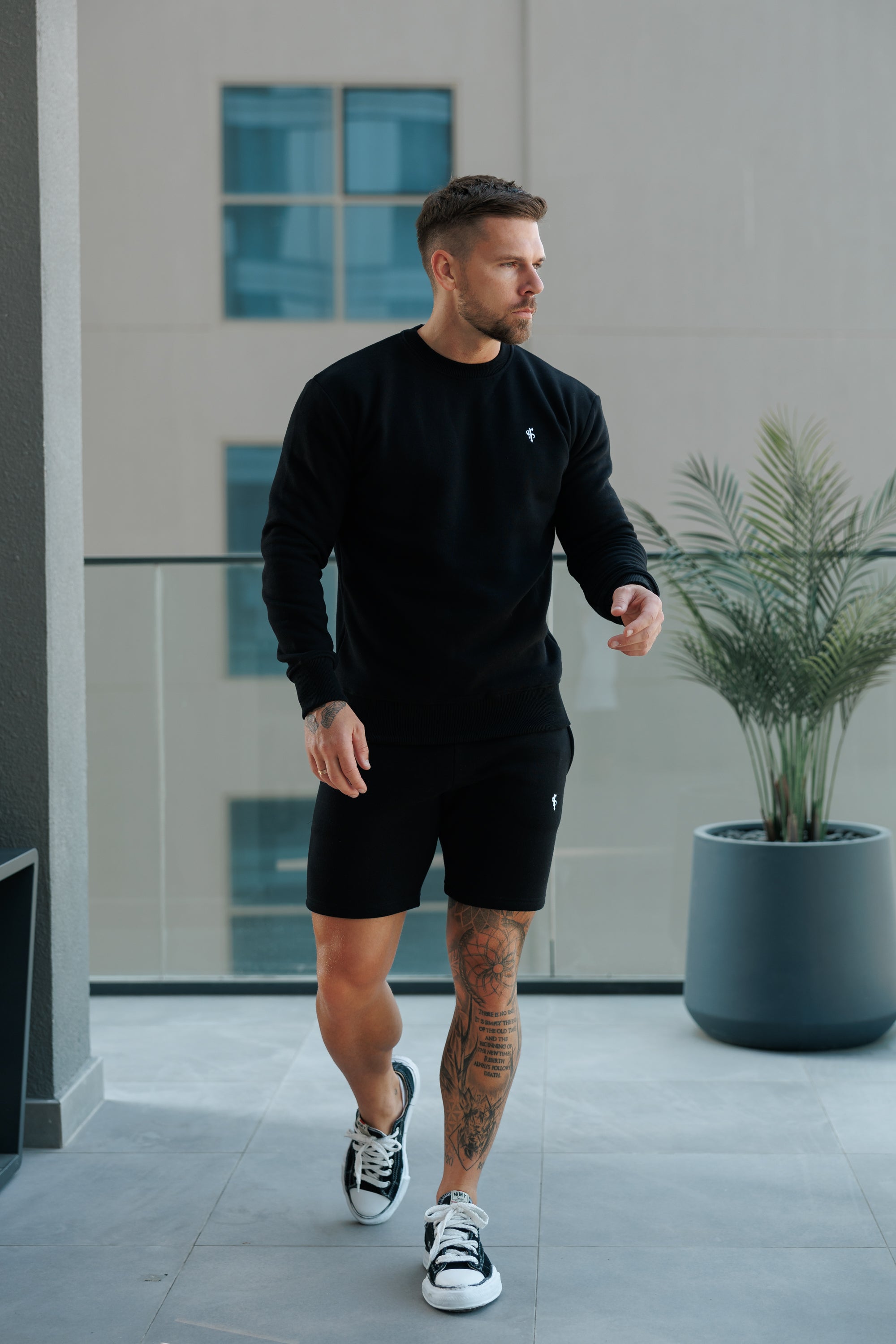 Plain Black Shorts with FS Branding - FSH1201