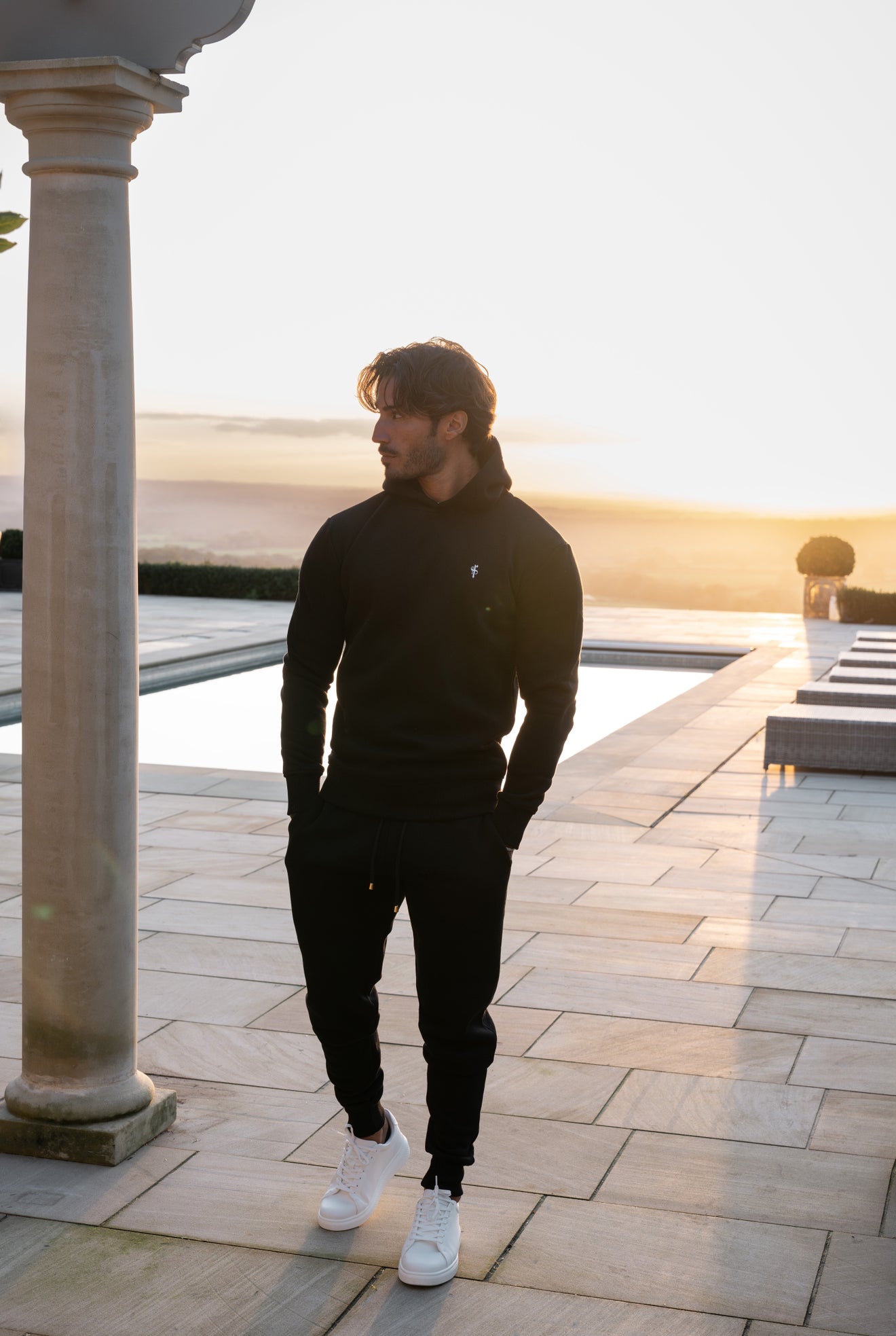 Plain Black Hoodie With FS Branding - FSH1189