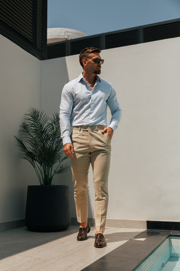 Father Sons Classic Oxford Long Sleeve White / Blue Stripe with Cutaway Collar - FS1174