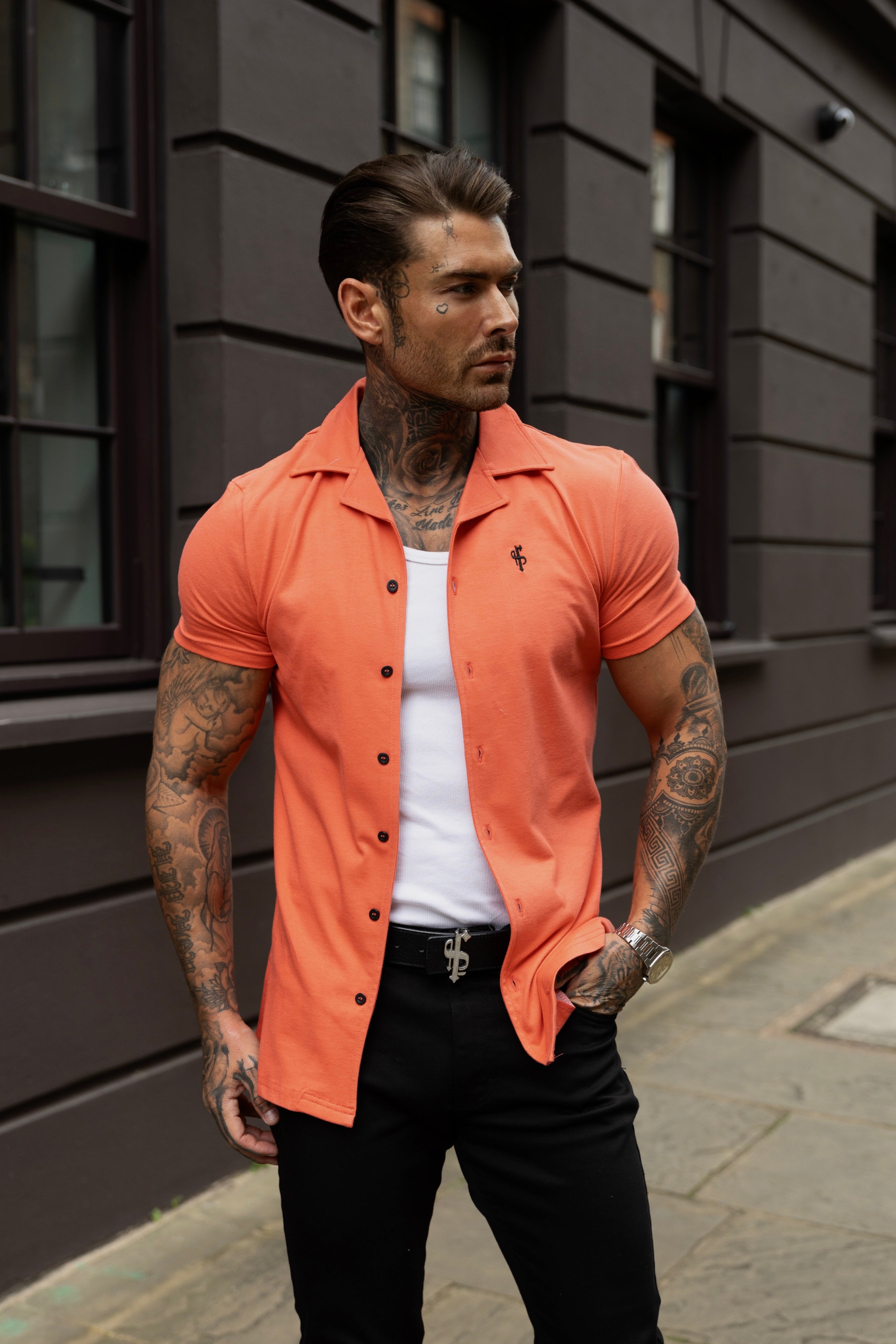 Stretch Coral Pique Revere Shirt Short Sleeve - FSH1080