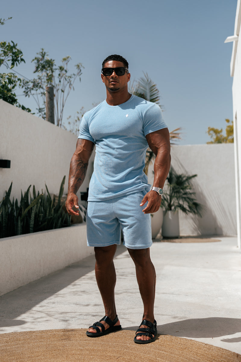Father Sons Light Blue Towelling Crew T Shirt - FSH660 (PRE ORDER 25TH JULY)