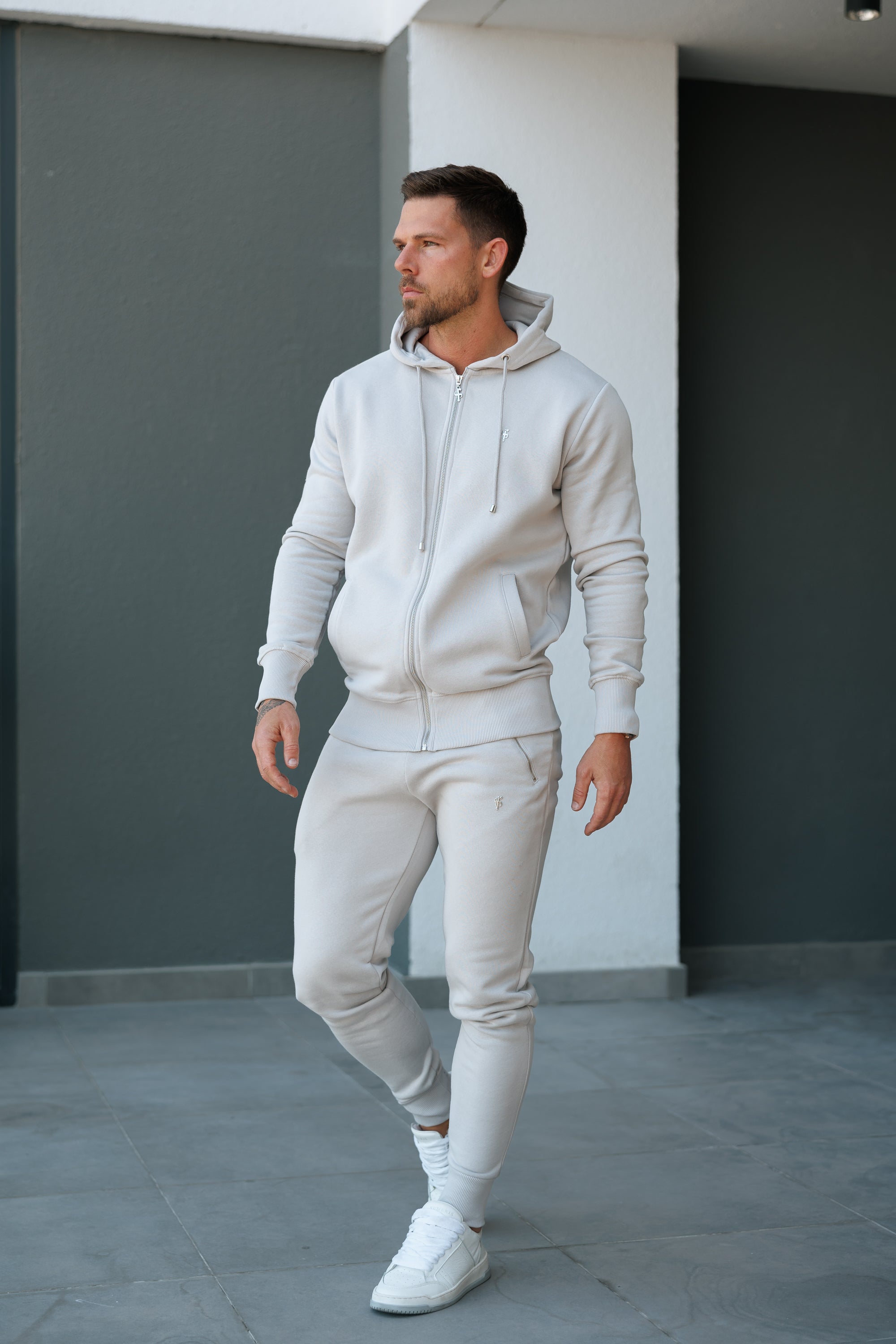Light Grey / Silver Full Zip Hoodie with Pockets - FSH1250