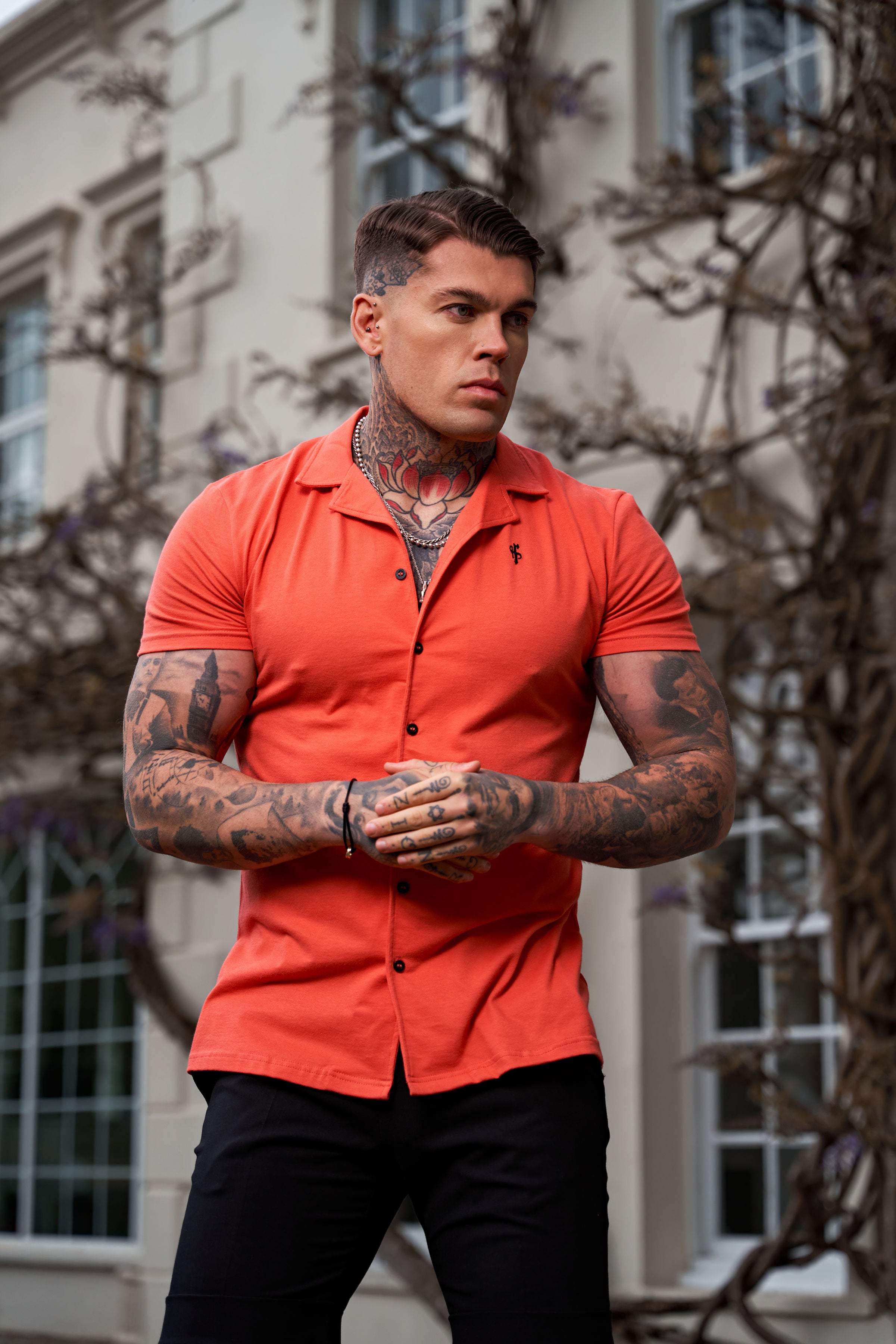 Stretch Coral Pique Revere Shirt Short Sleeve - FSH1080
