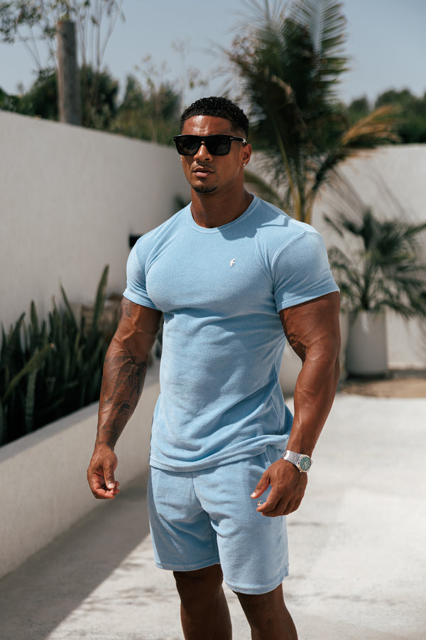 Father Sons Light Blue Towelling Crew T Shirt - FSH660 (PRE ORDER 25TH JULY)
