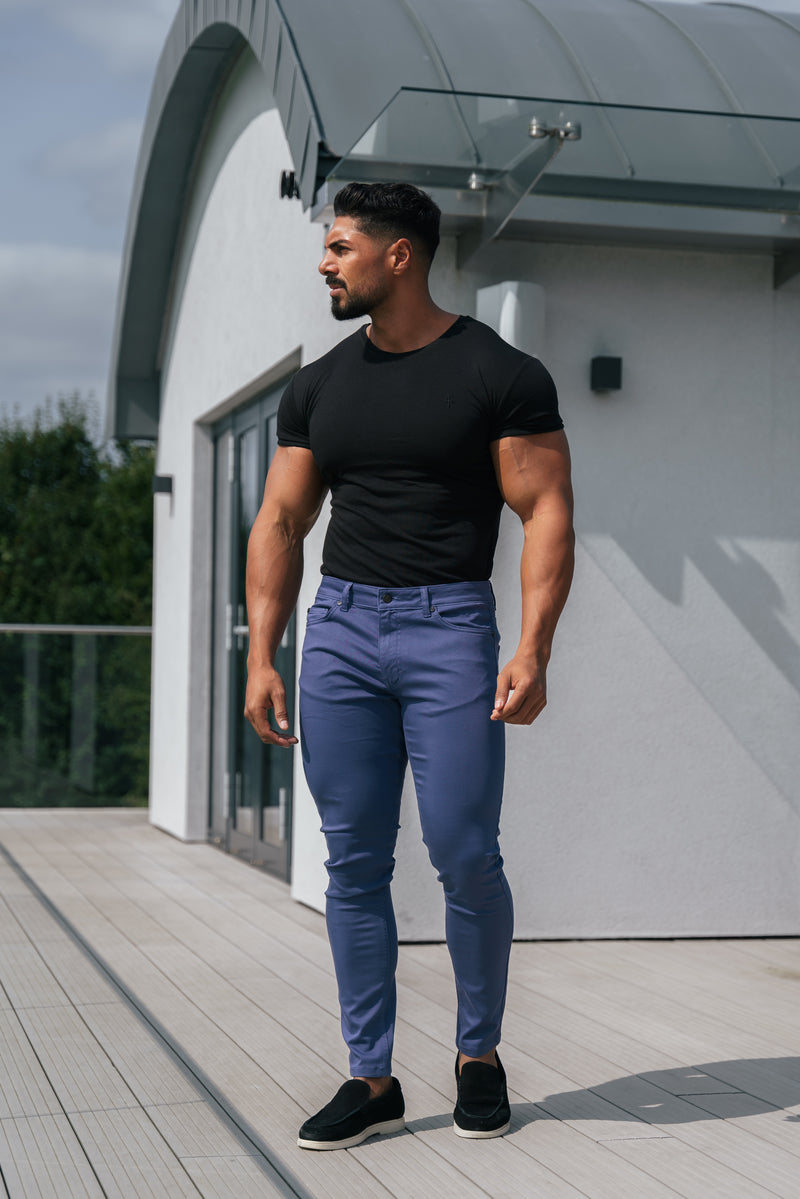 FS Slim Stretch Light Navy Sateen Pants - FSH1148